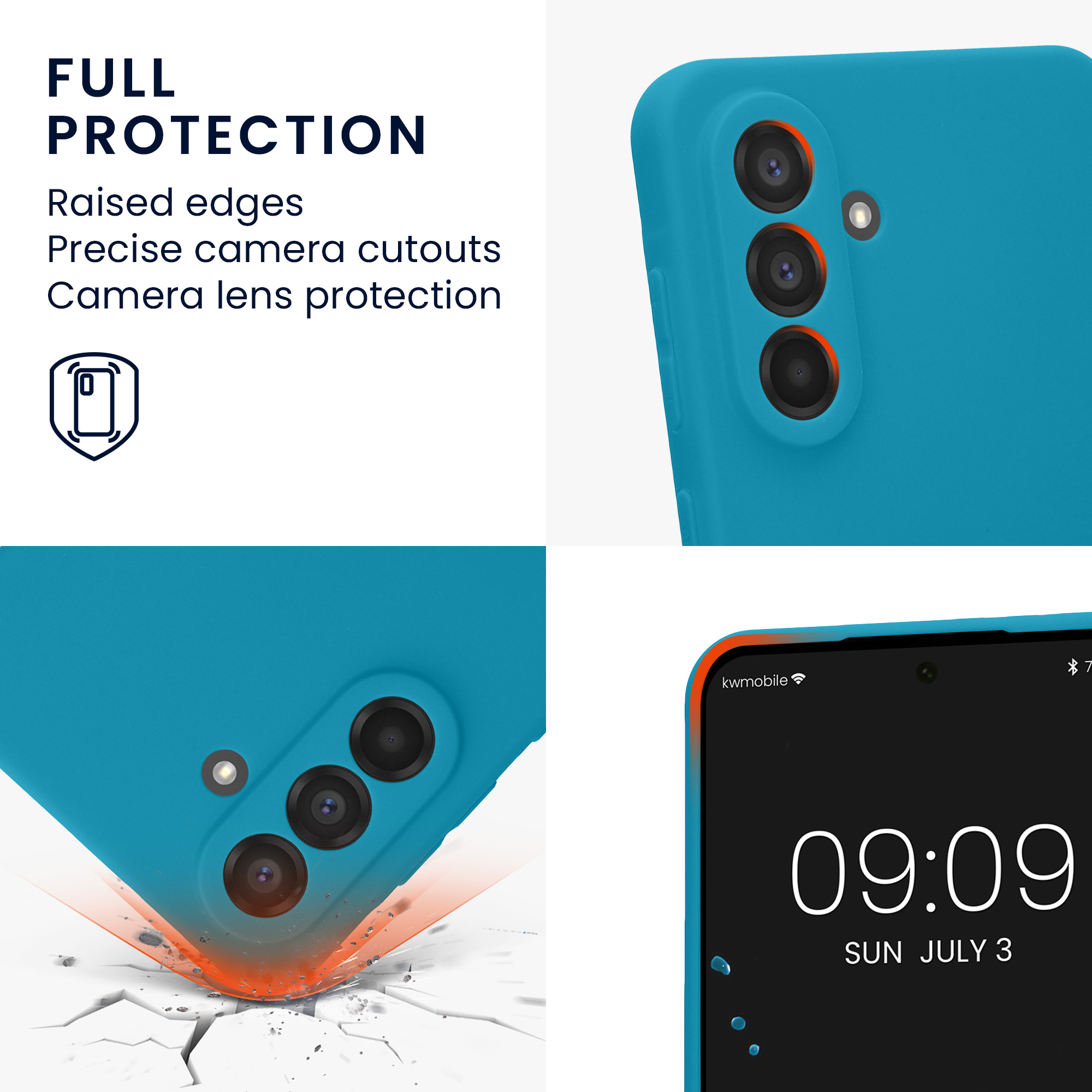 Kryt na mobil Samsung Galaxy A56 5G kwmobile slim matný TPU Karibská modrá