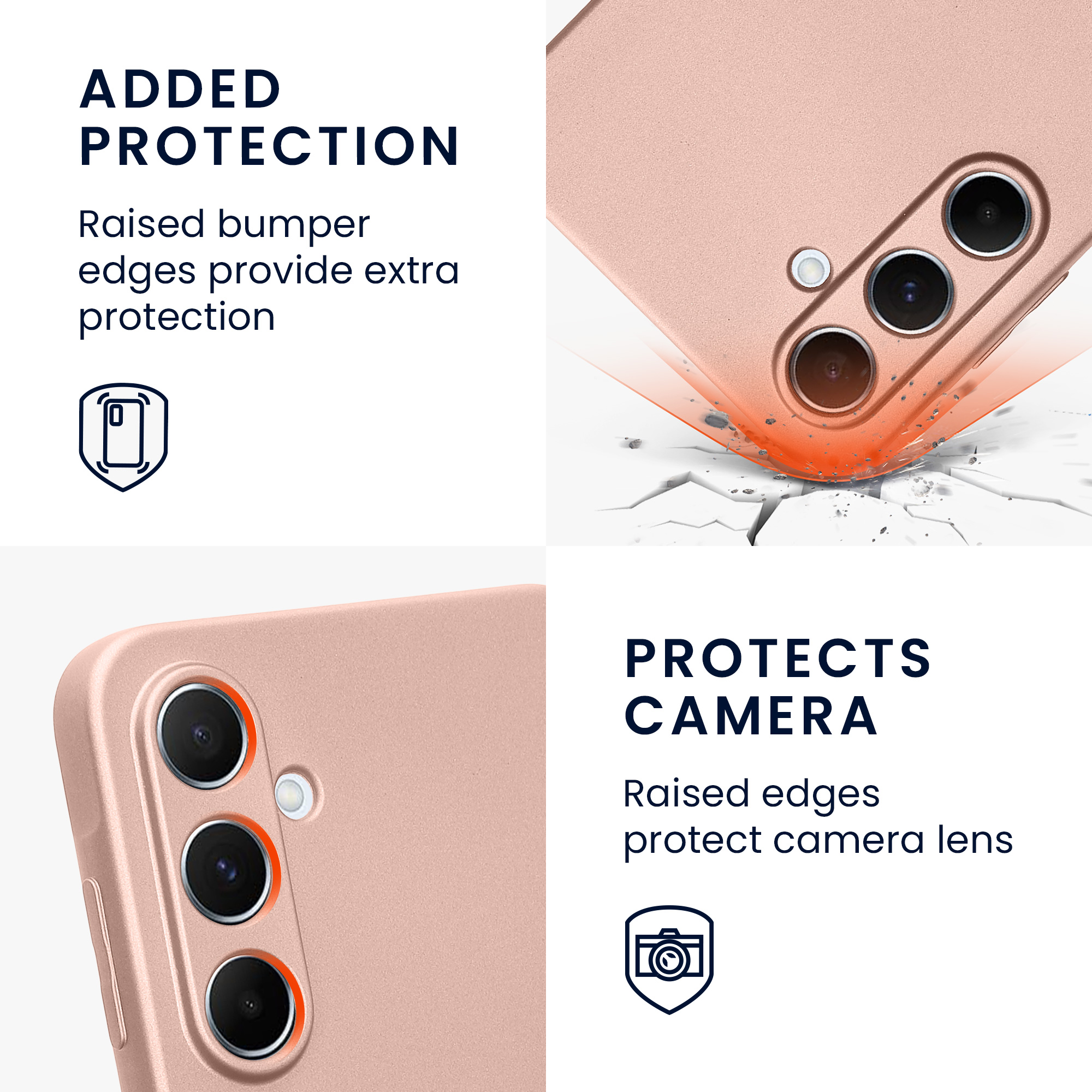 Pouzdro pro Samsung Galaxy A55 5G kwmobile metalické TPU - metalická růžové zlato