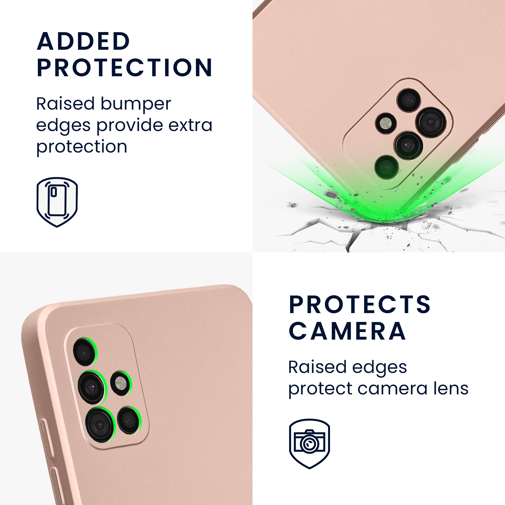 Kryt na mobil Samsung Galaxy A51 kwmobile TPU metalický Metalická růžová zlatá