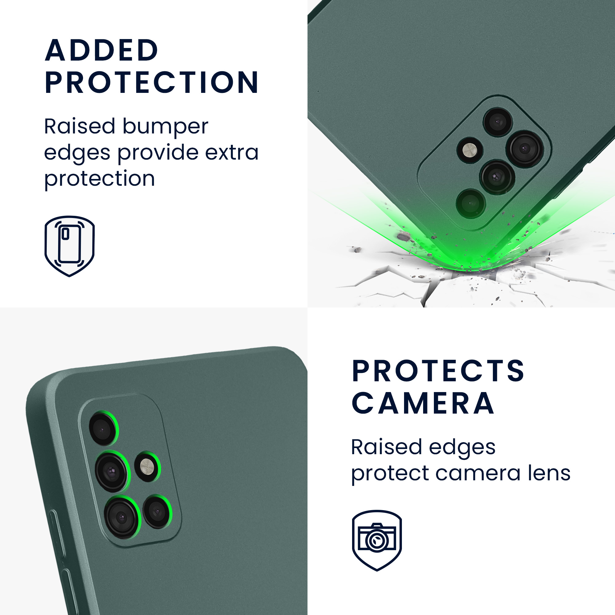 Kryt na mobil Samsung Galaxy A51 kwmobile TPU metalický Metalická petrolejová
