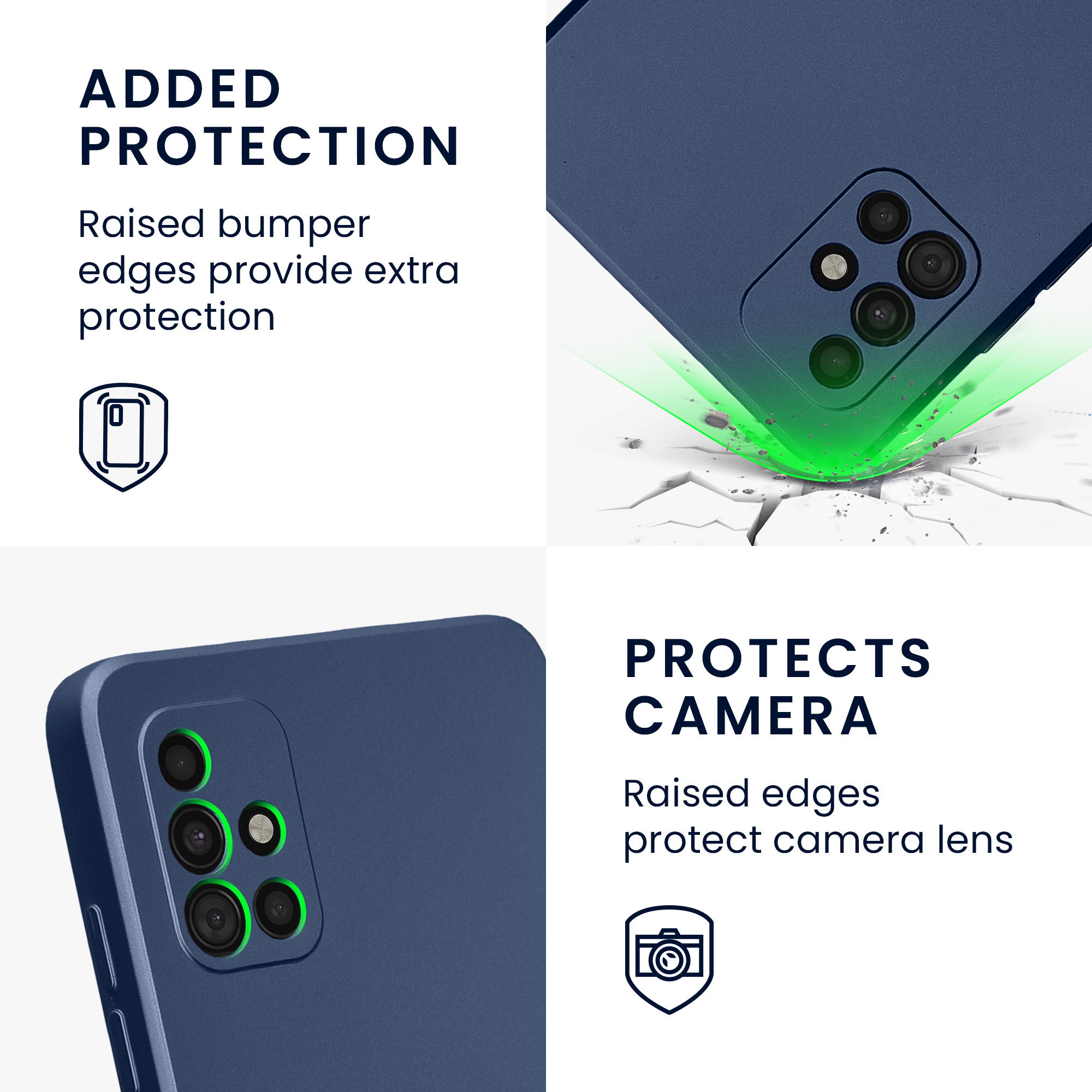Kryt na mobil Samsung Galaxy A51 kwmobile TPU metalický Metalická modrá