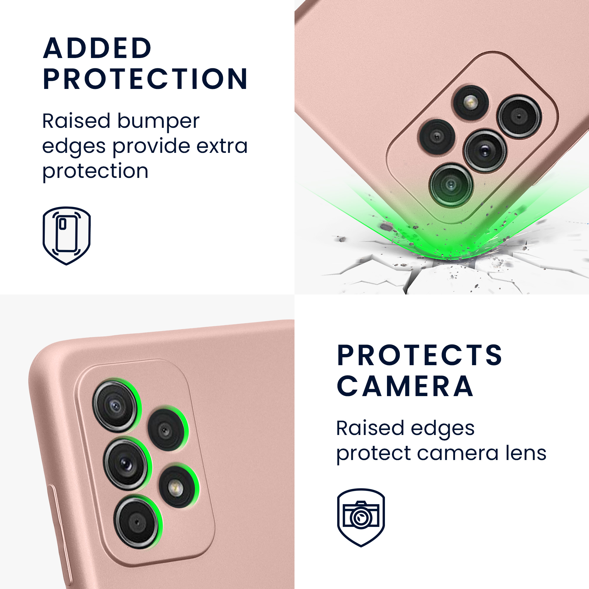 Kryt na mobil Samsung Galaxy A52 / A52 5G / A52s 5G kwmobile TPU metalický Metalická růžová zlatá