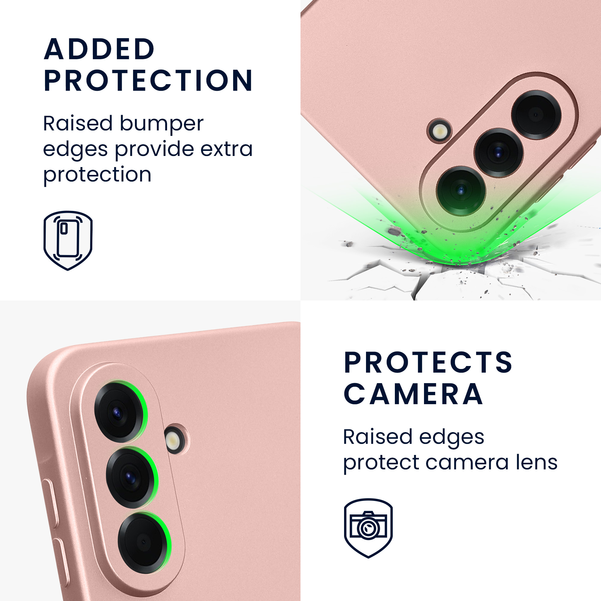 Kryt na mobil Samsung Galaxy A56 5G kwmobile TPU metalický Metalická růžová zlatá