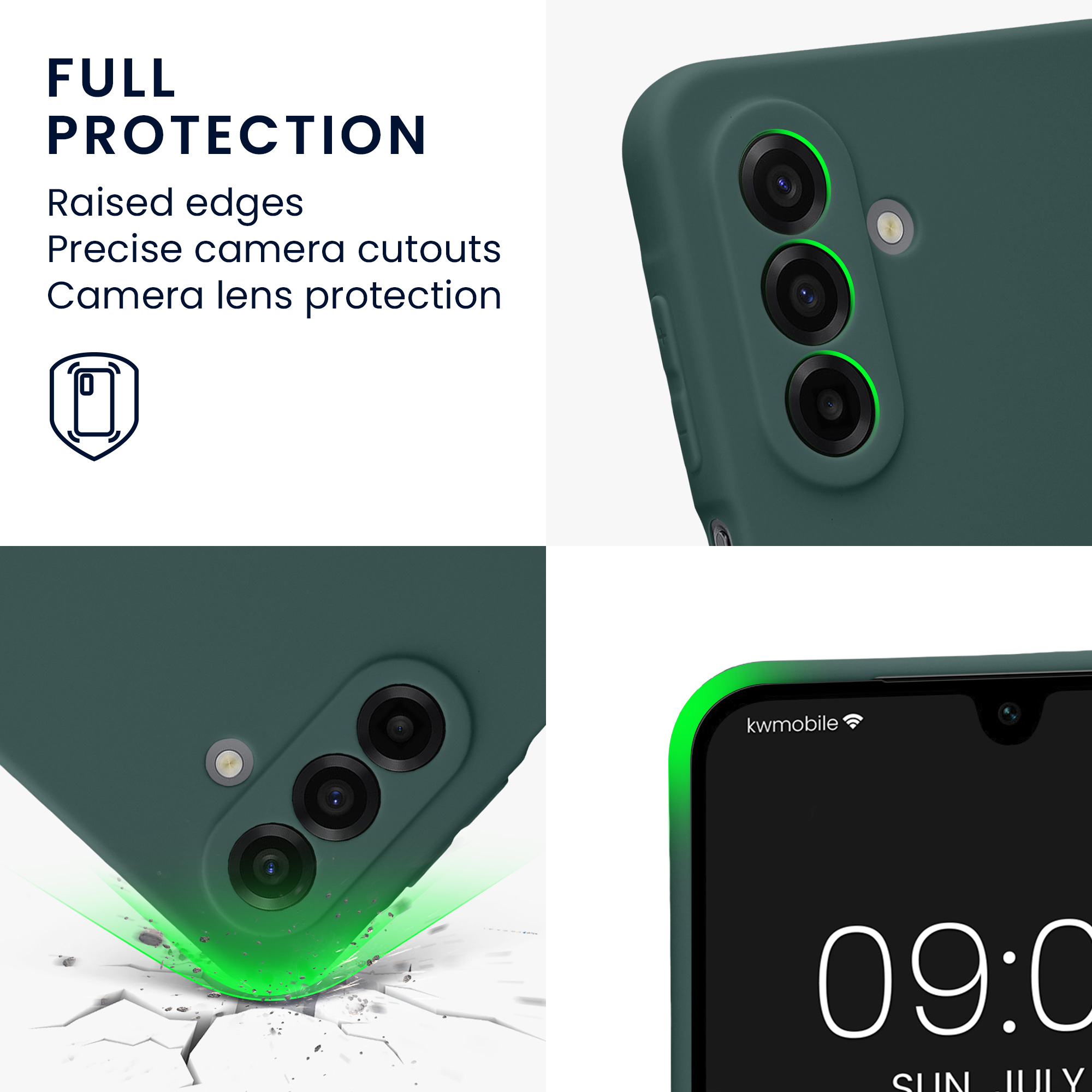 Pouzdro pro Samsung Galaxy A17 4G / 5G kwmobile tenké TPU - modrozelená