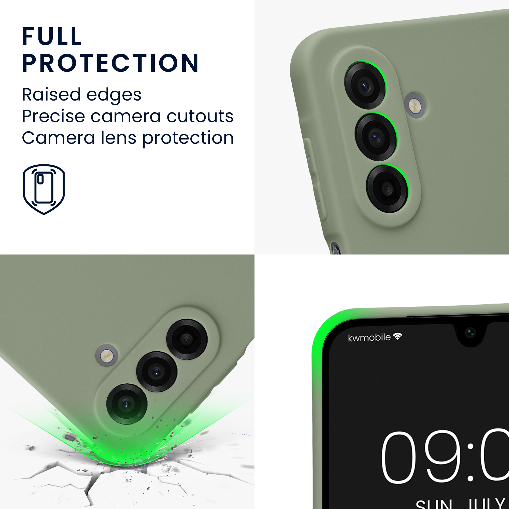 Pouzdro pro Samsung Galaxy A17 4G / 5G kwmobile tenké TPU - šedozelená