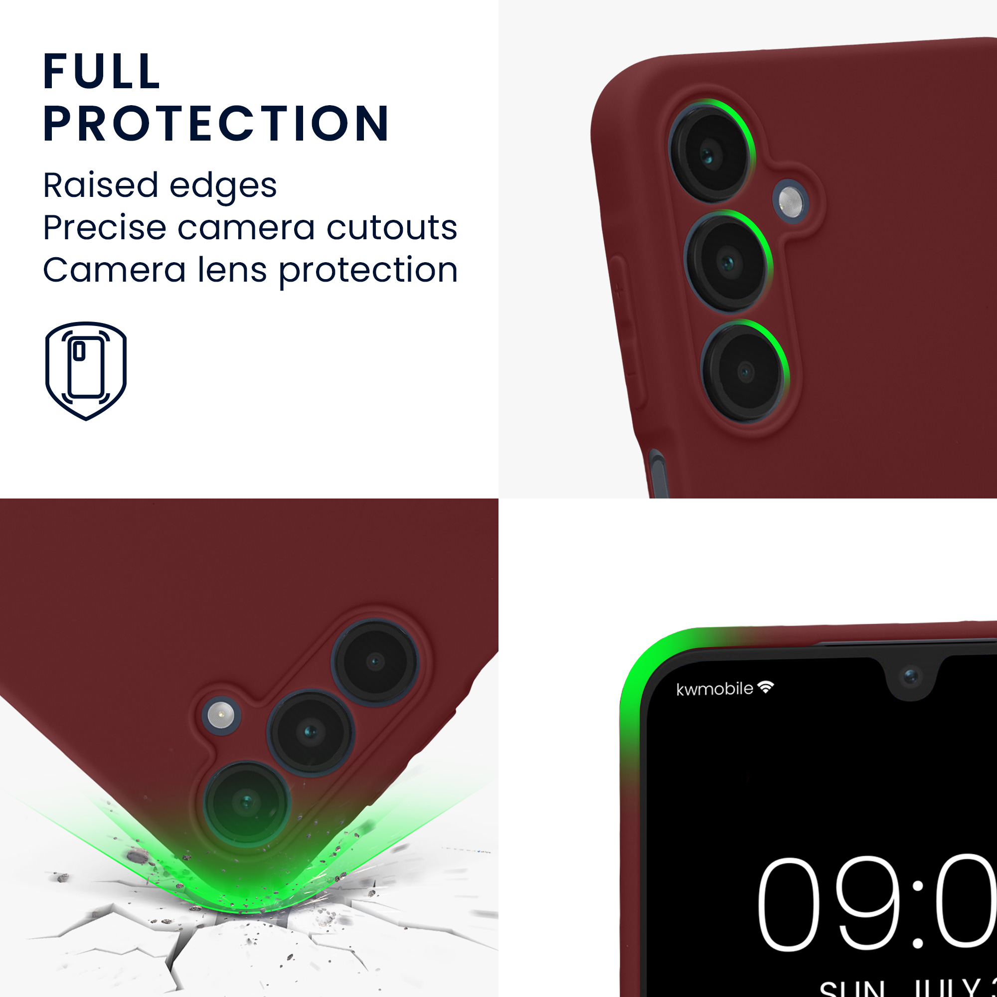 Kryt na mobil Samsung Galaxy A16 5G kwmobile slim matný TPU Bordeaux fialová