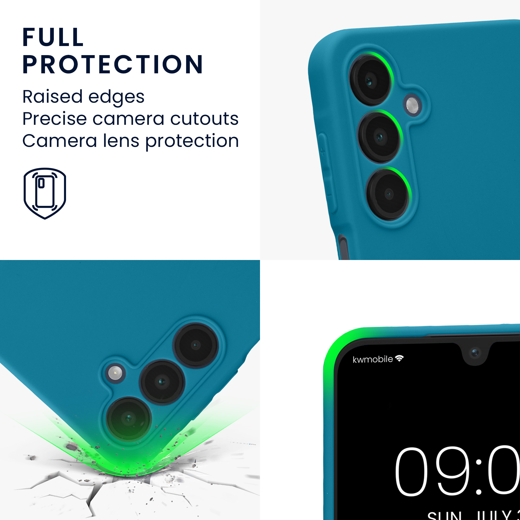 Kryt na mobil Samsung Galaxy A16 5G kwmobile slim matný TPU Karibská modrá