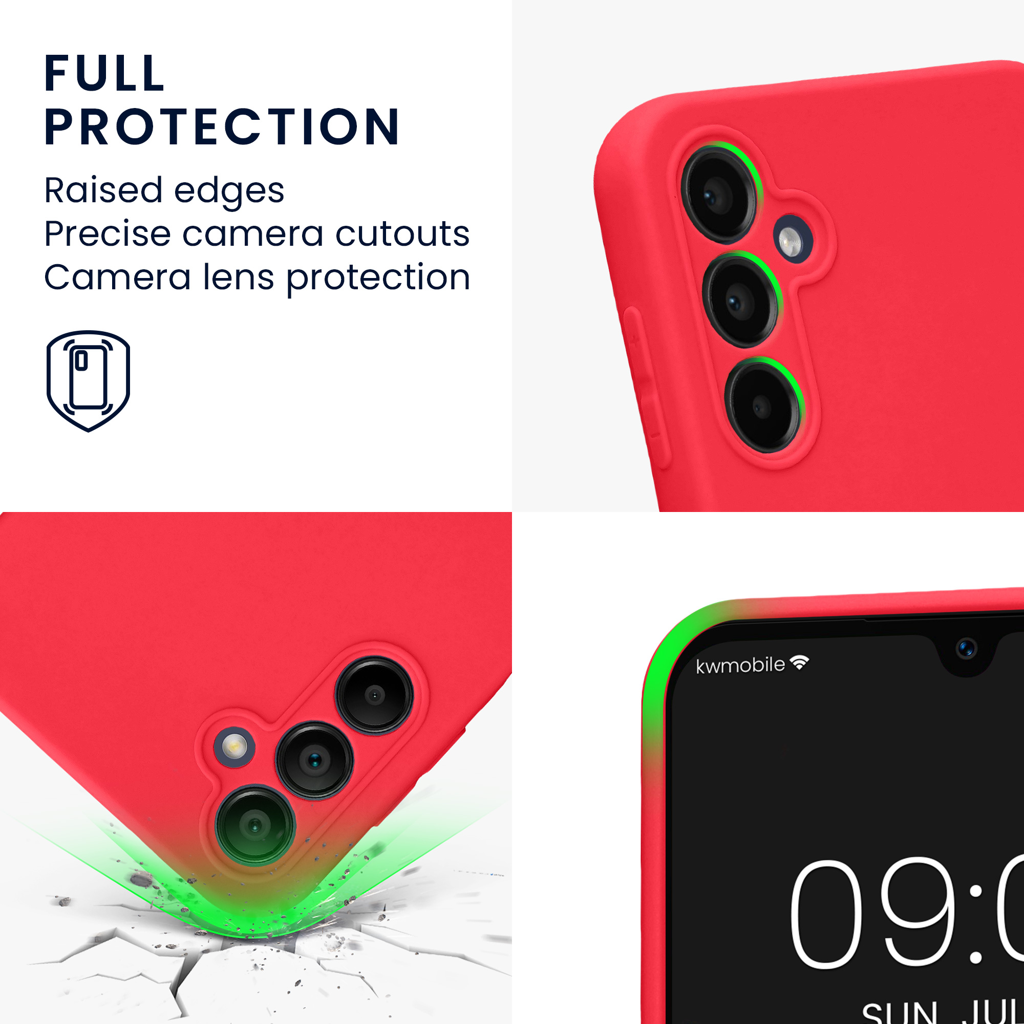 Kryt na mobil Samsung Galaxy A14 5G kwmobile slim matný TPU Neonová růžová