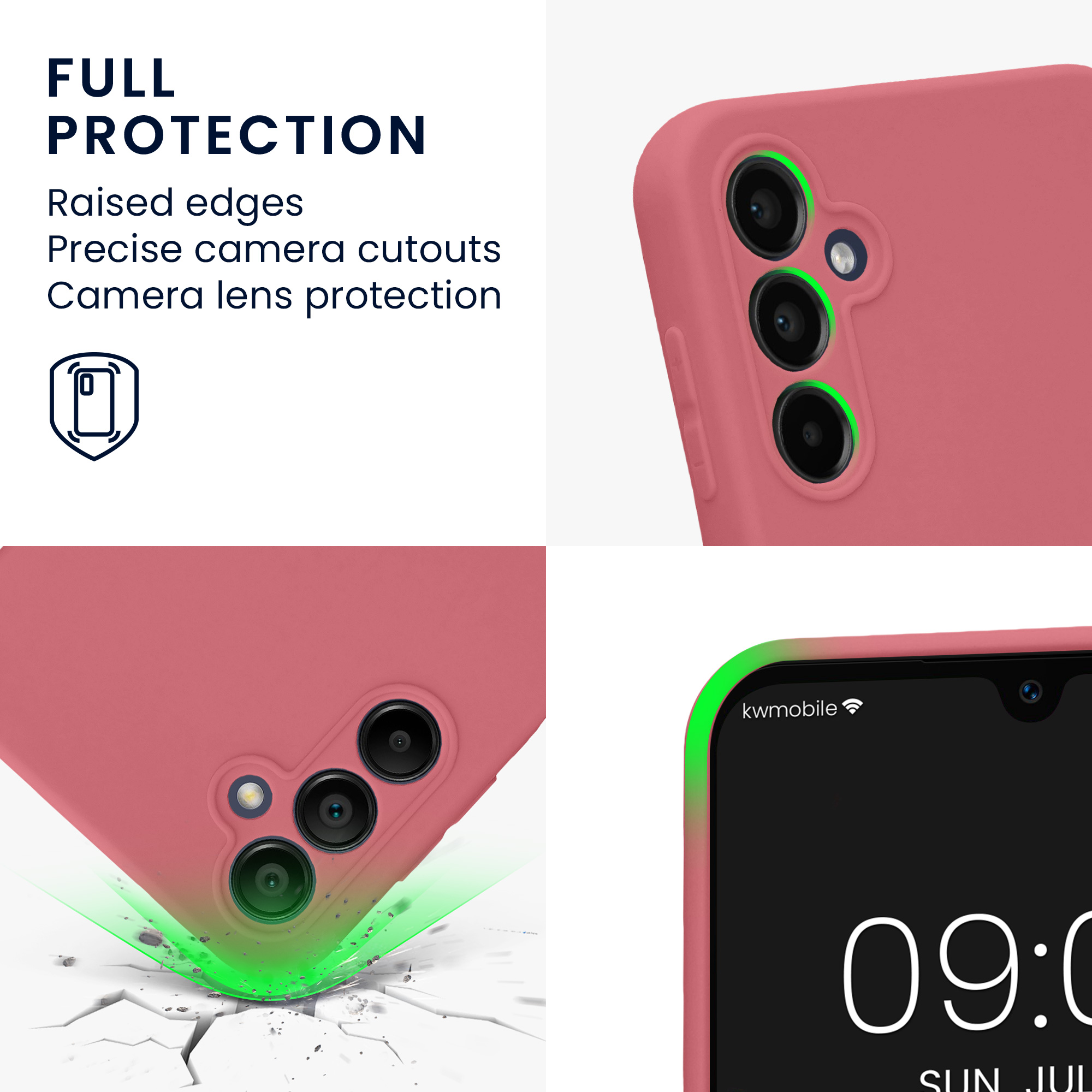 Kryt na mobil Samsung Galaxy A14 5G kwmobile slim matný TPU Tmavě růžová