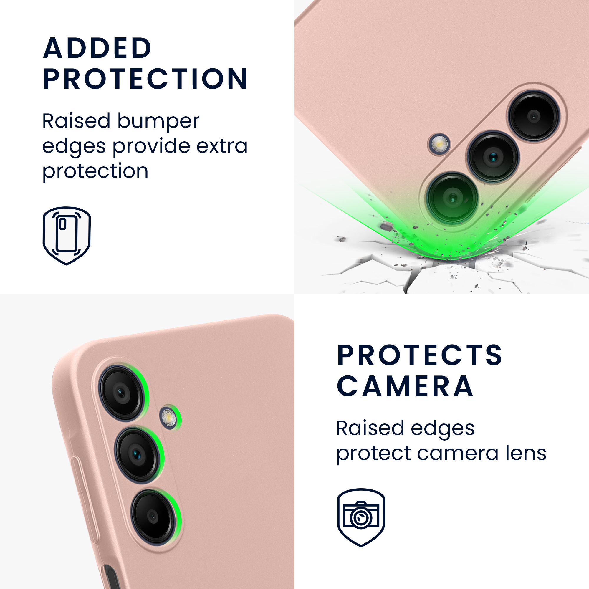 Kryt na mobil Samsung Galaxy A16 5G kwmobile TPU metalický Metalická růžová zlatá