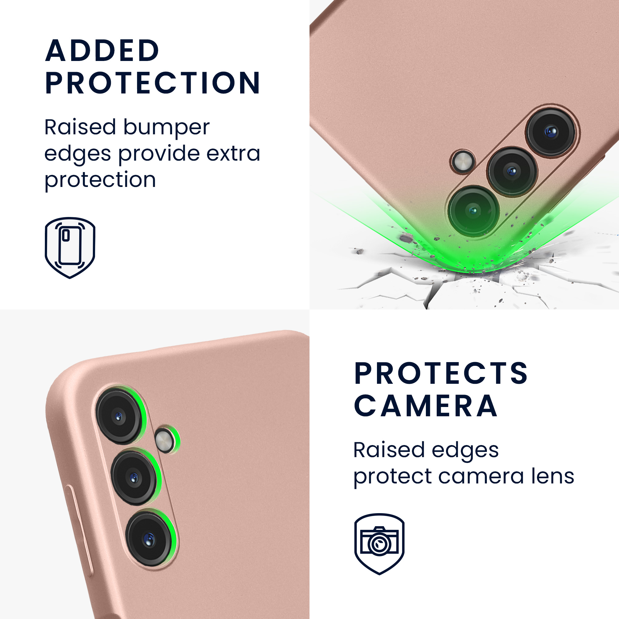 Kryt na mobil Samsung Galaxy A14 5G kwmobile TPU metalický Metalická růžová zlatá