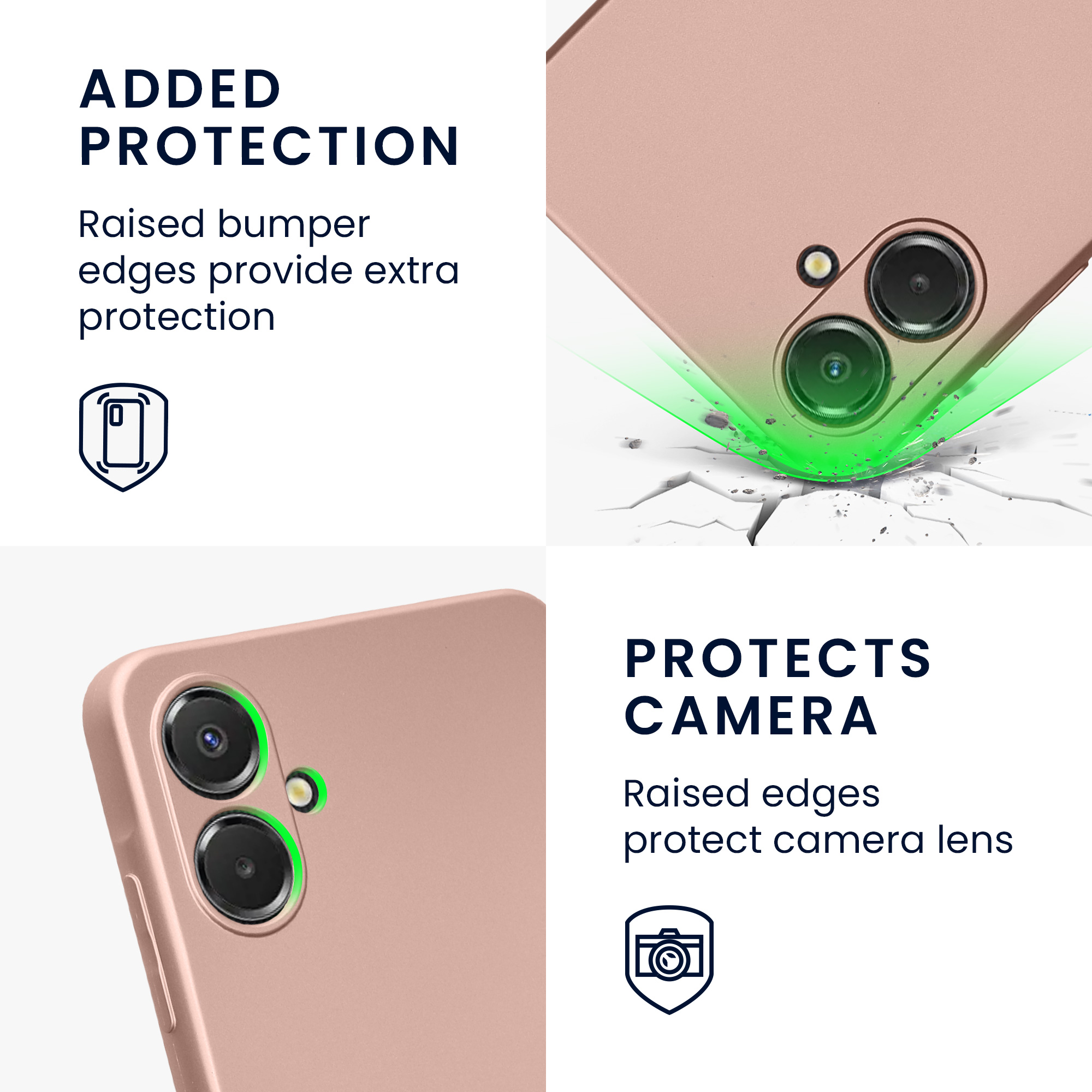 Kryt na mobil Samsung Galaxy A06 kwmobile Metallic metalicky rose gold