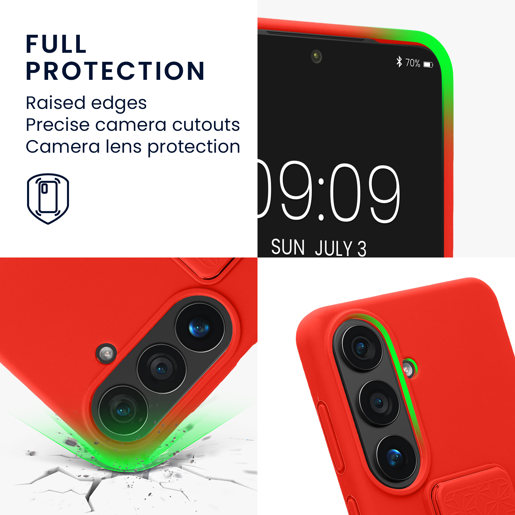 Pouzdro pro Samsung Galaxy S26 kwmobile se stojánkem s poutkem silikonové - červená