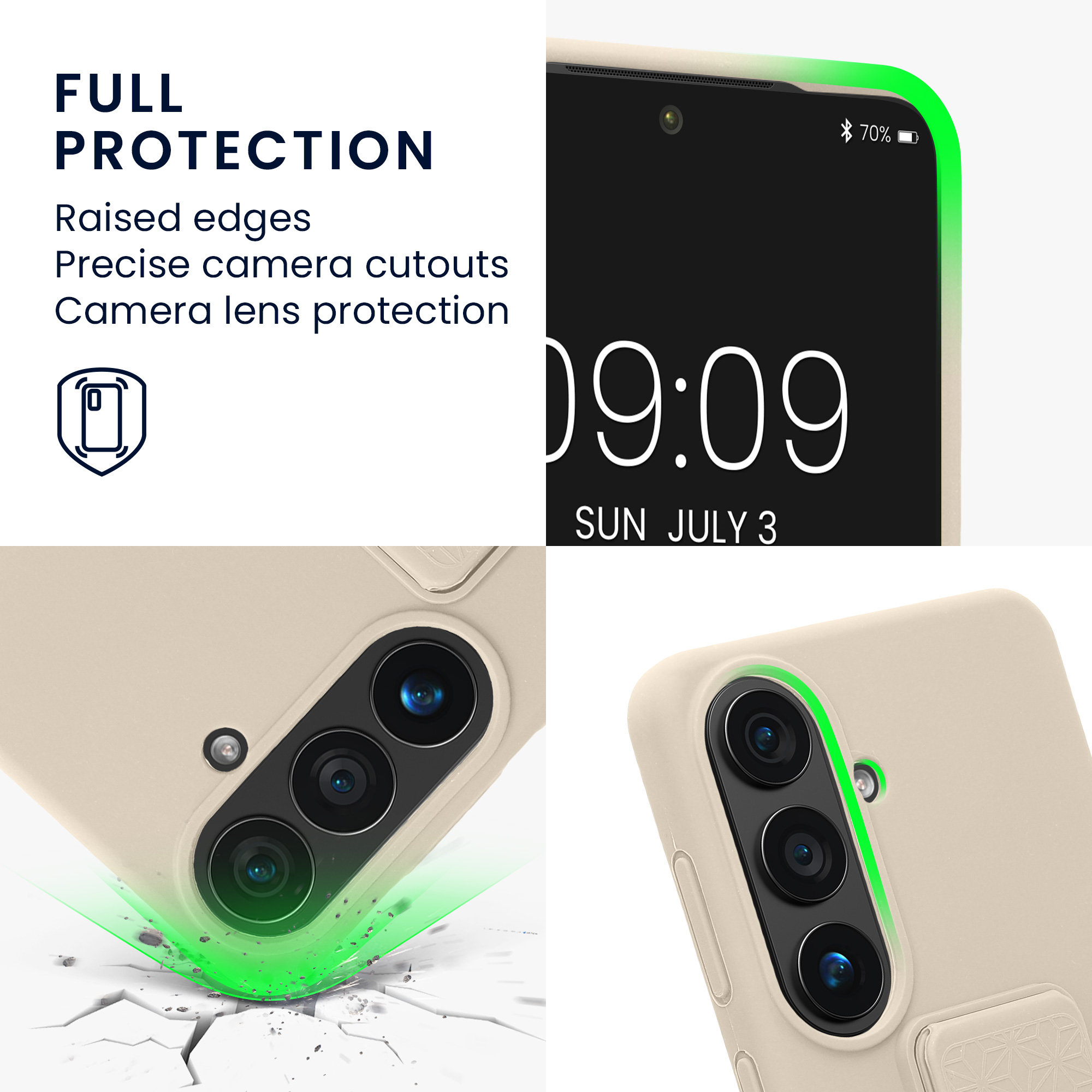 Pouzdro pro Samsung Galaxy S26 kwmobile se stojánkem s poutkem silikonové - krémová