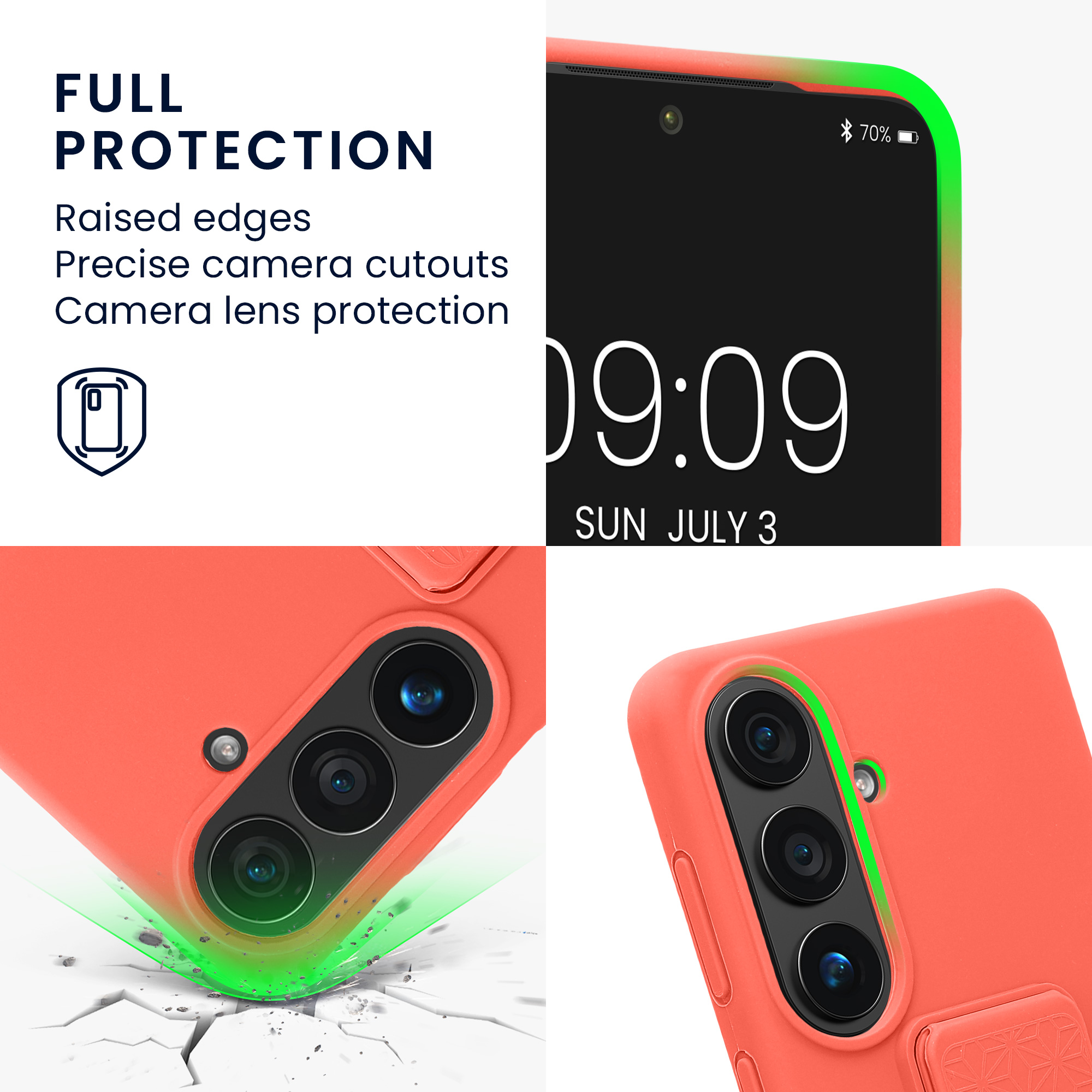 Pouzdro pro Samsung Galaxy S26 kwmobile se stojánkem s poutkem silikonové - korálová