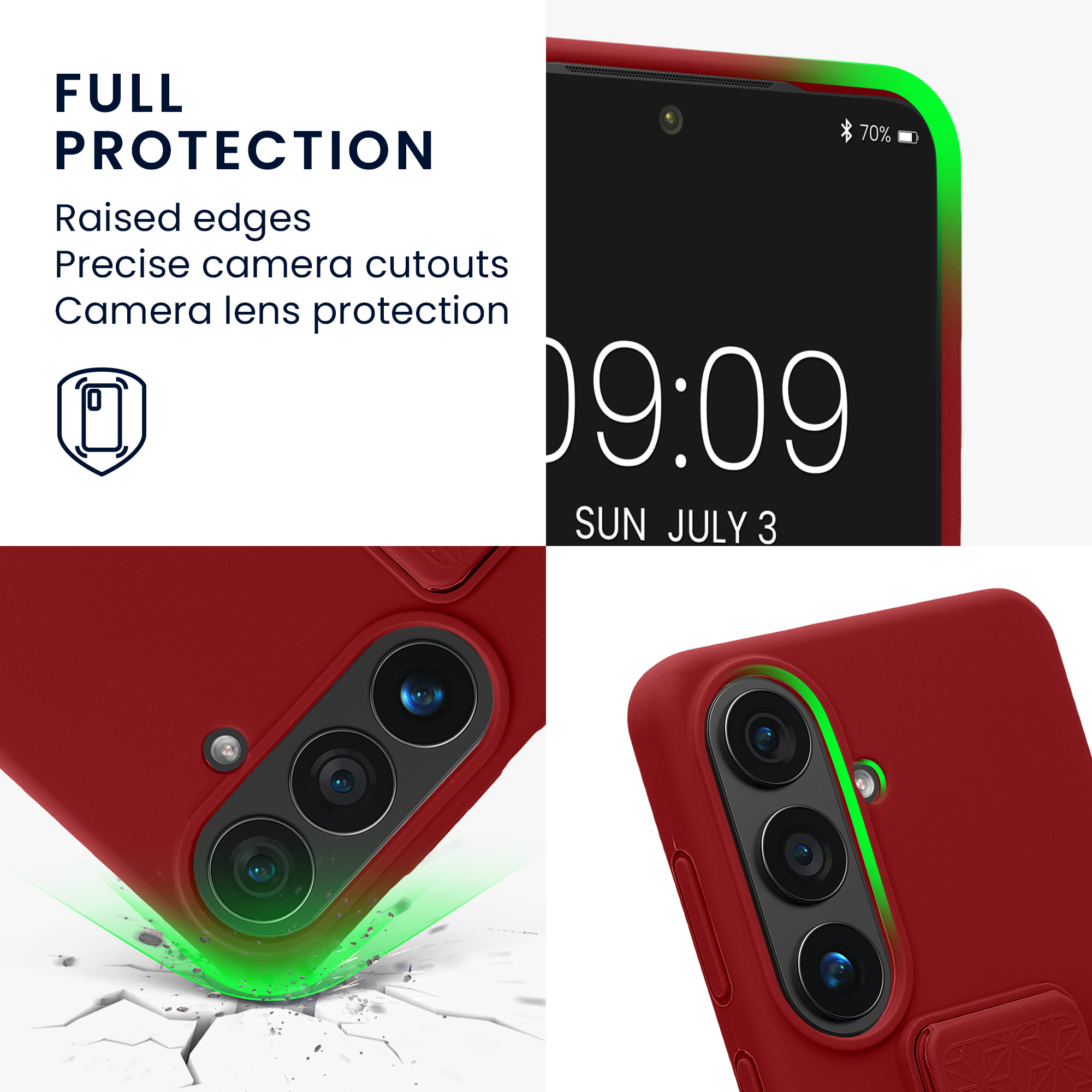 Pouzdro pro Samsung Galaxy S26 kwmobile se stojánkem s poutkem silikonové - rebarborová červená