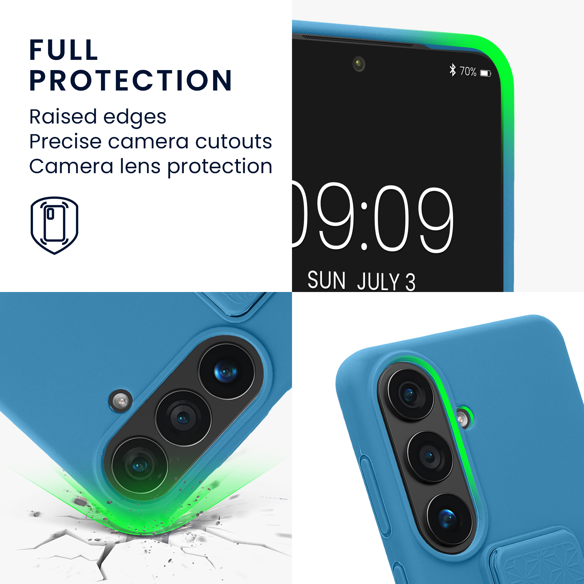 Pouzdro pro Samsung Galaxy S26 kwmobile se stojánkem s poutkem silikonové - karibská modrá