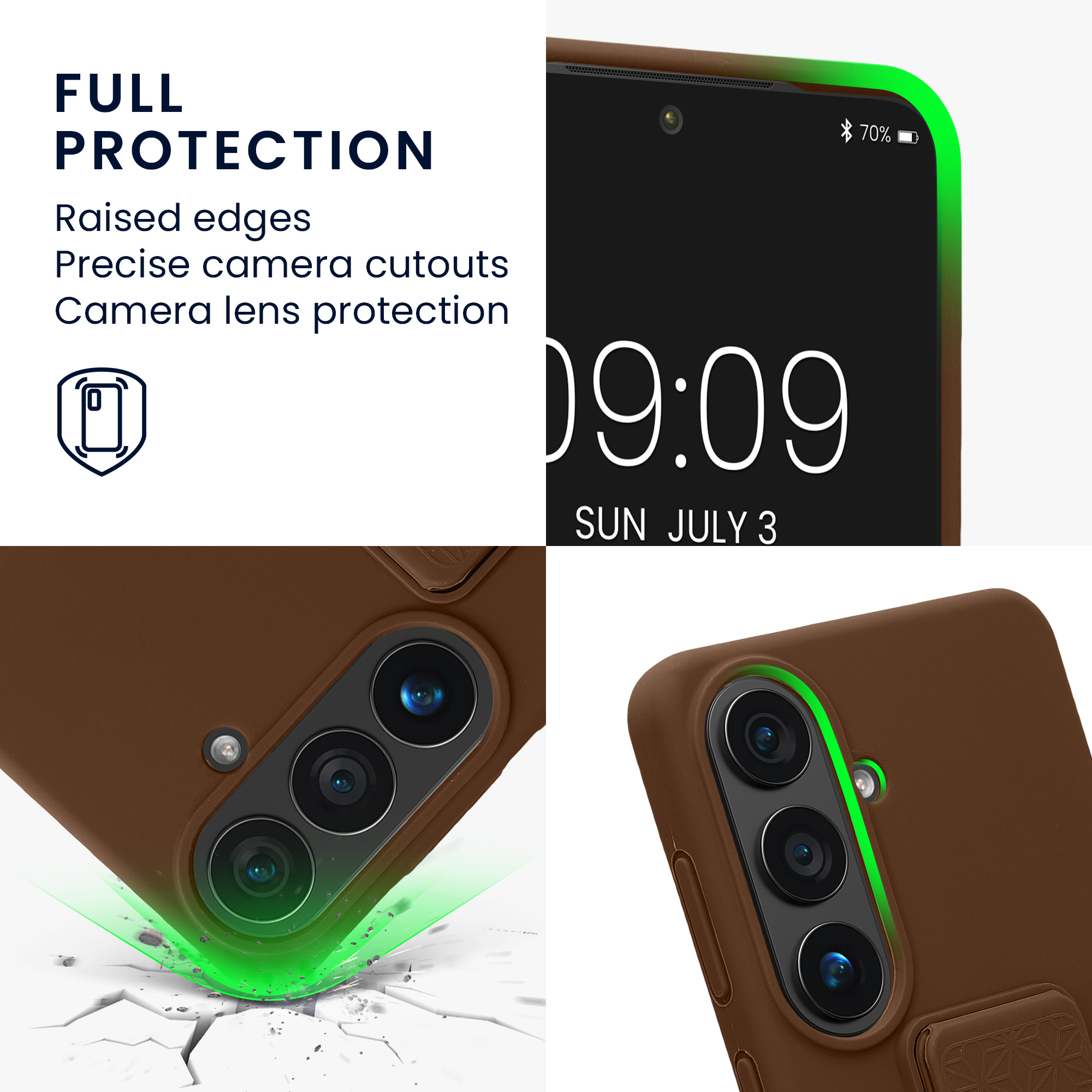 Pouzdro pro Samsung Galaxy S26 kwmobile se stojánkem s poutkem silikonové - čokoládová