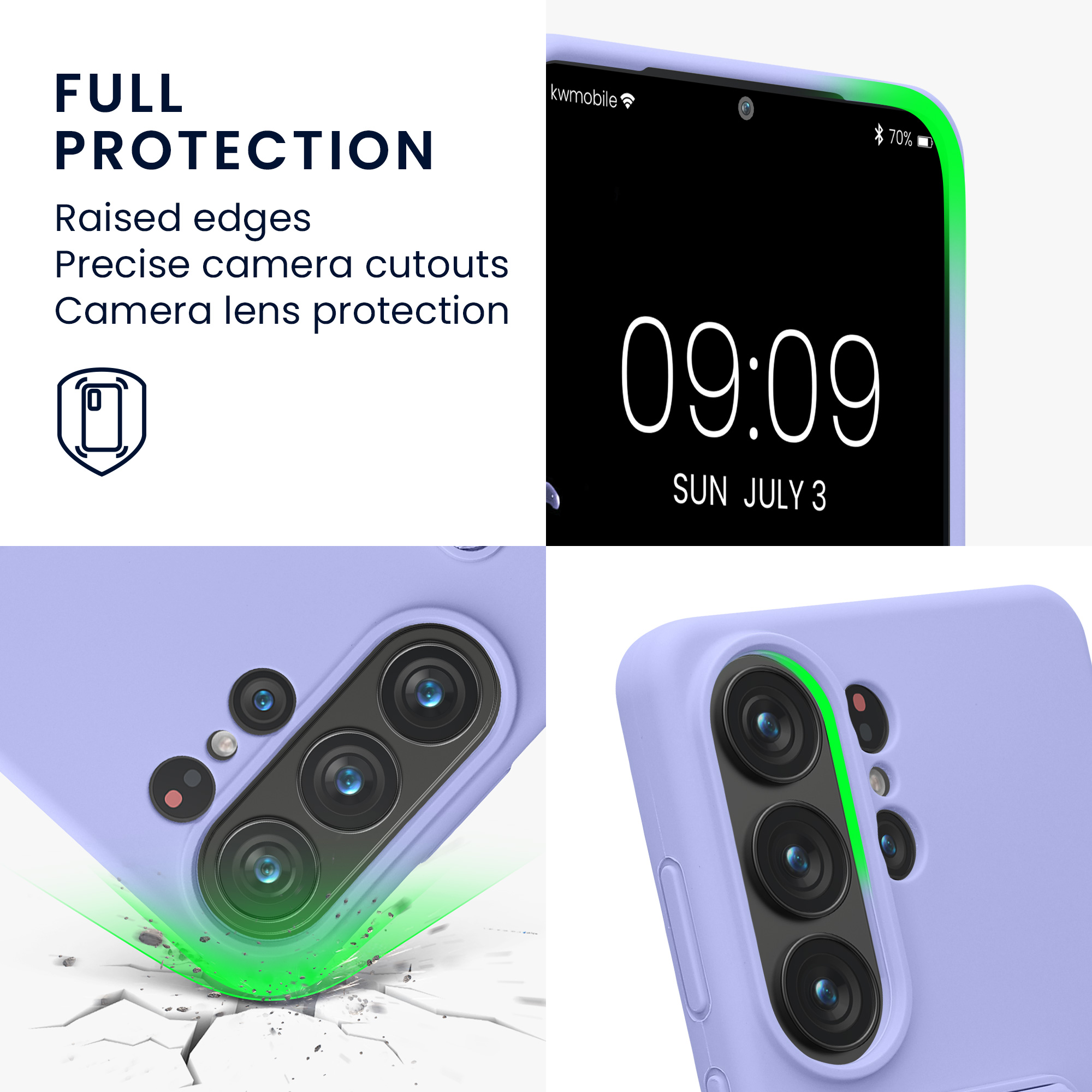 Pouzdro pro Samsung Galaxy S26 Ultra kwmobile se stojánkem s poutkem silikonové - levandulová