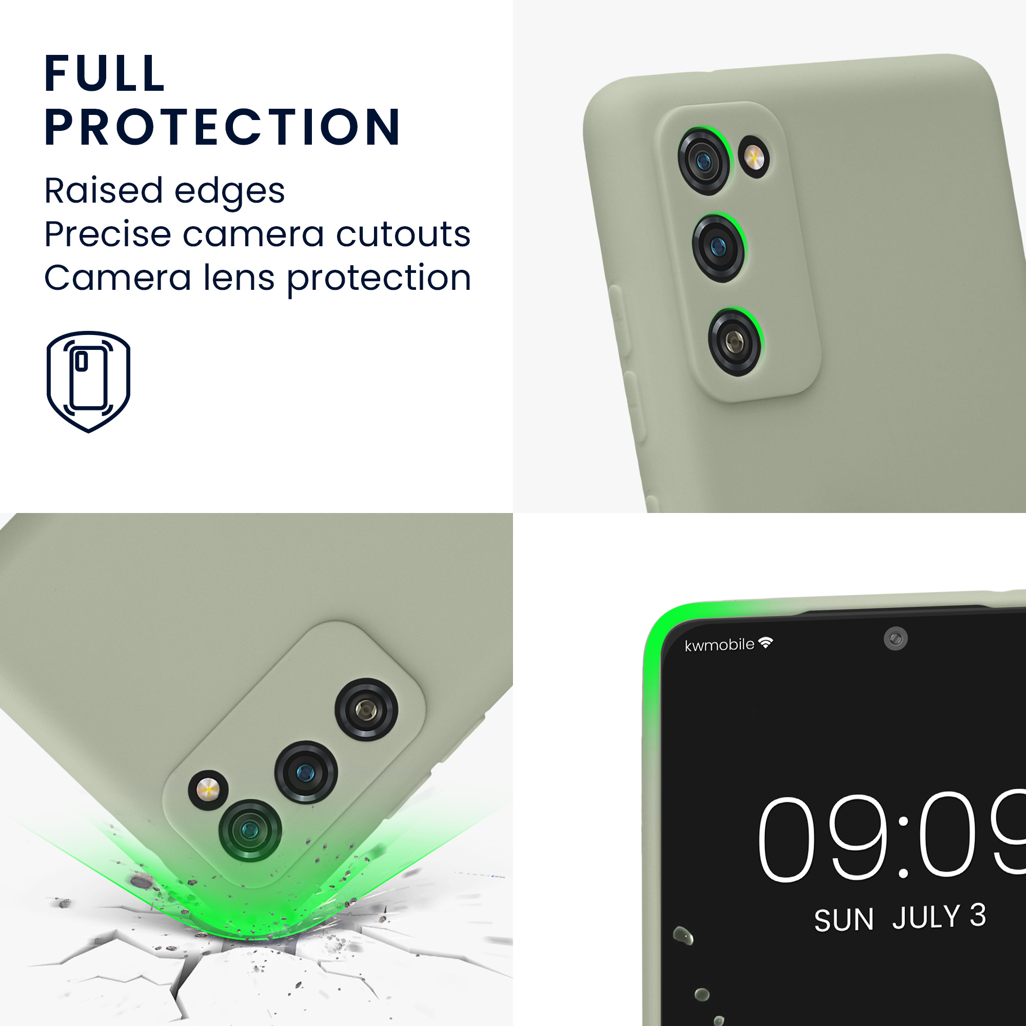 Pouzdro pro Samsung Galaxy S20 FE kwmobile tenké TPU - šedozelená