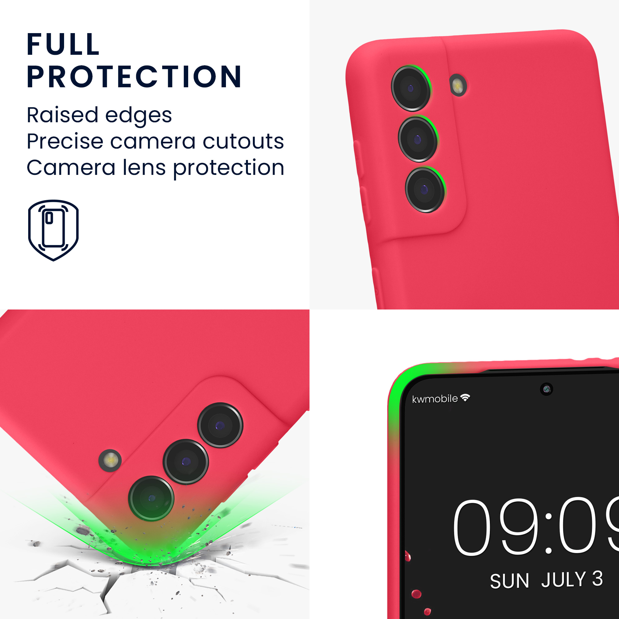 Kryt na mobil Galaxy S21 kwmobile Soft Matte neonově růžová