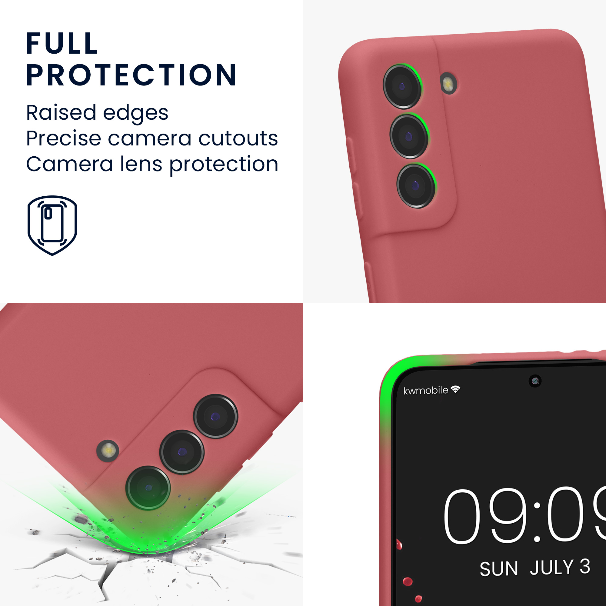 Pouzdro pro Samsung Galaxy S21 kwmobile tenké TPU - tmavě starorůžová