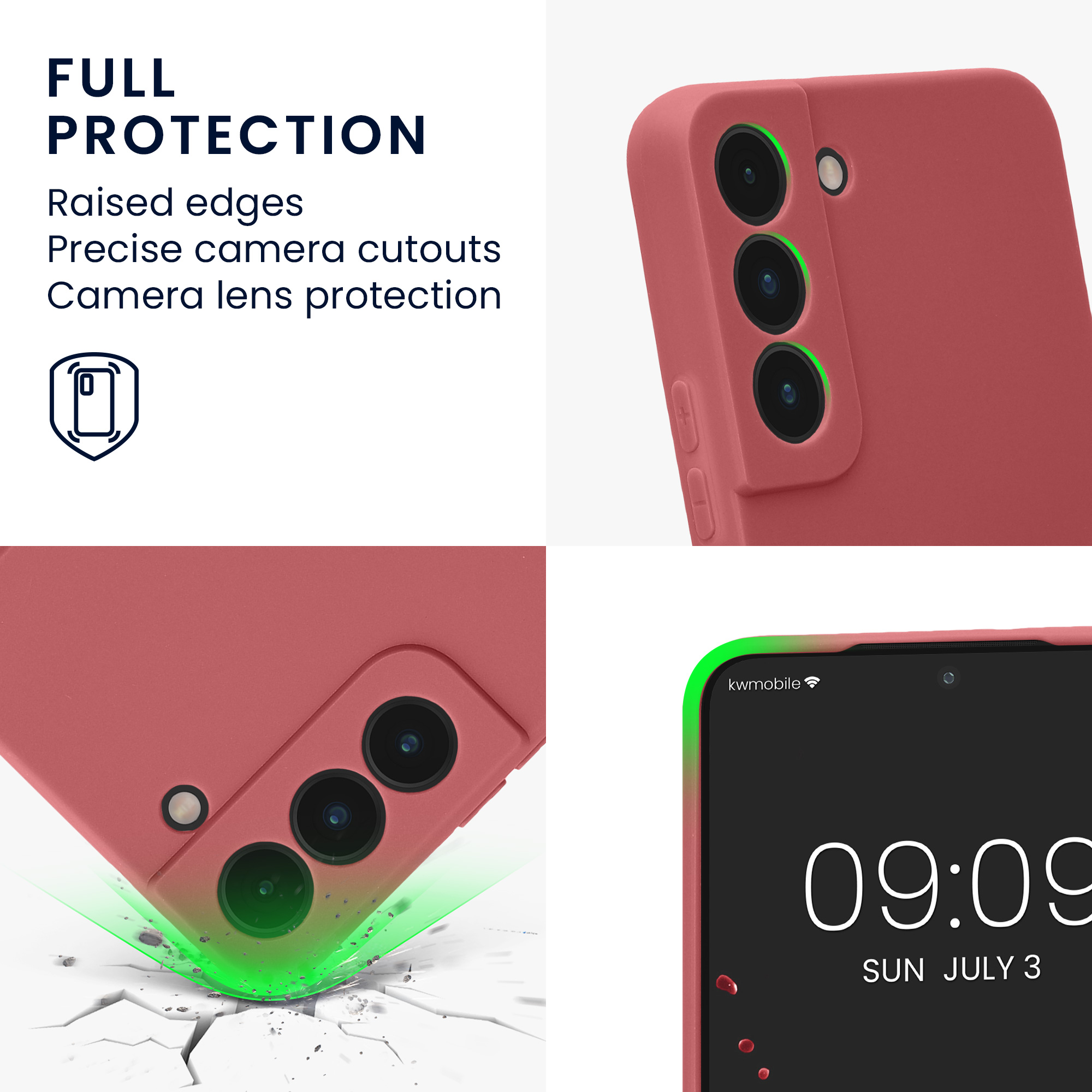 Pouzdro pro Samsung Galaxy S22 kwmobile tenké TPU - tmavě starorůžová