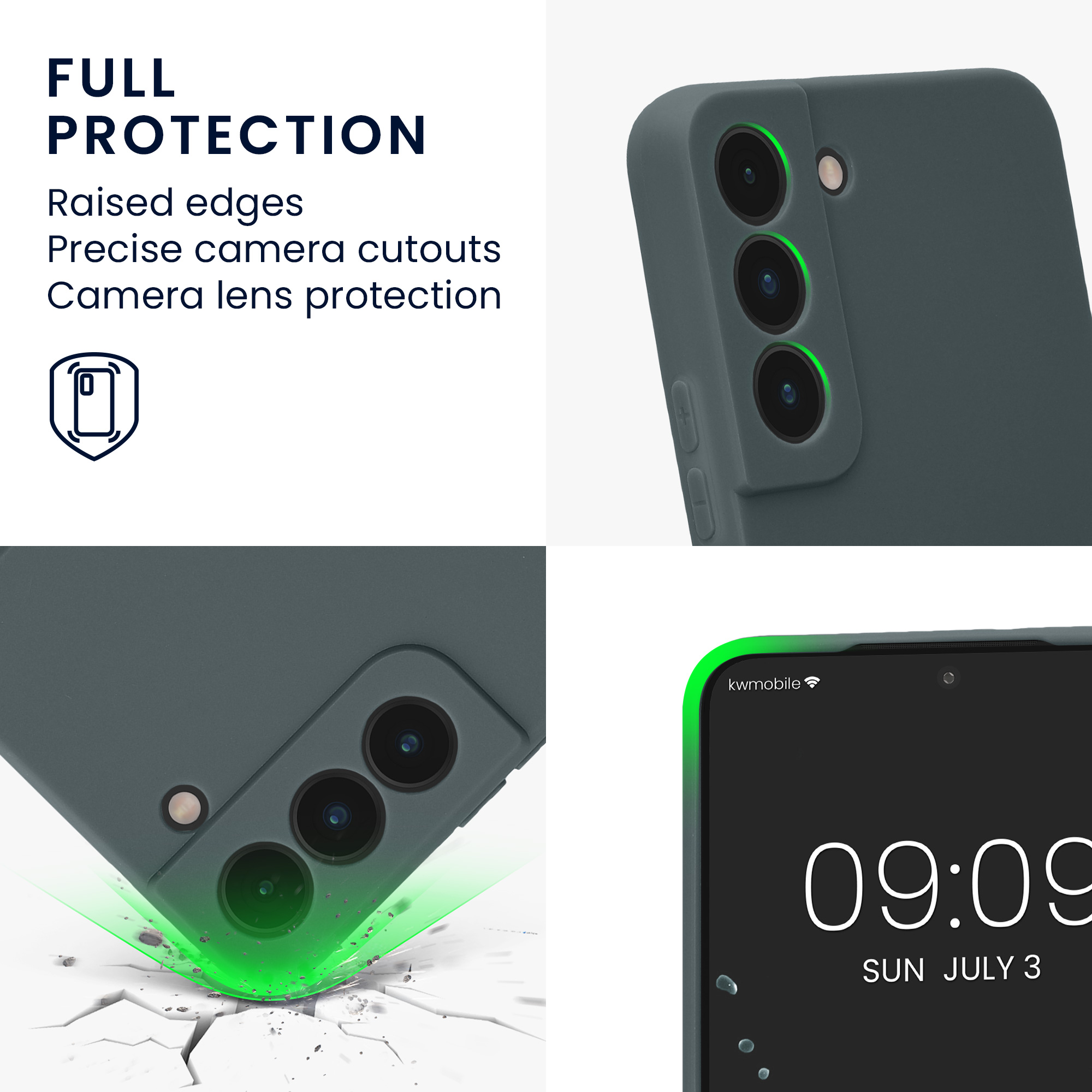Pouzdro pro Samsung Galaxy S22 kwmobile tenké TPU - tmavá antracitová