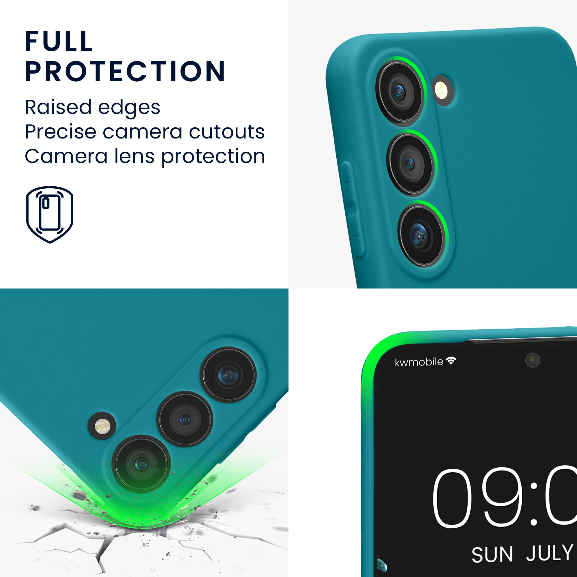 Pouzdro pro Samsung Galaxy S23 kwmobile tenké TPU - matná petrolejová