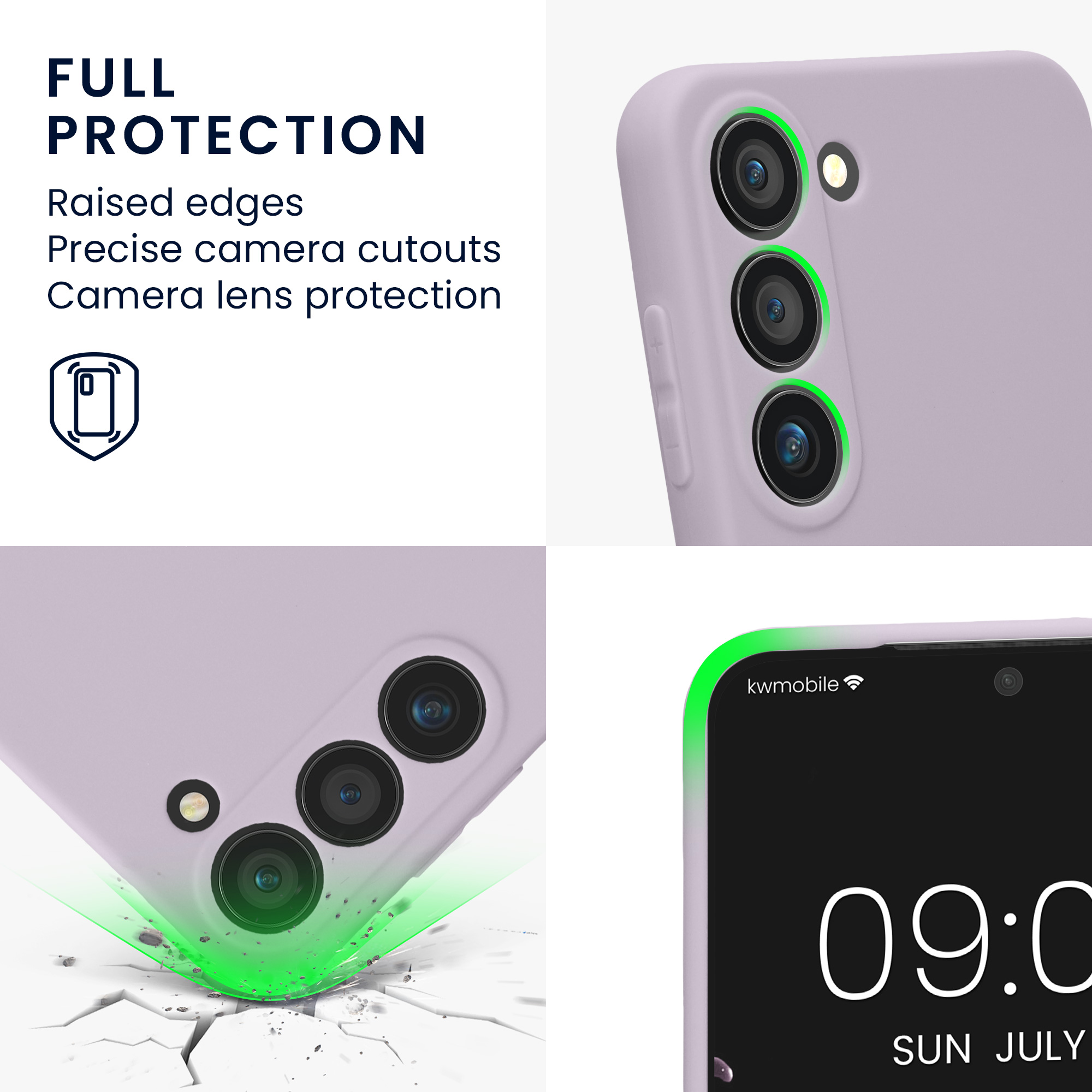Pouzdro pro Samsung Galaxy S23 kwmobile tenké TPU - levandulová