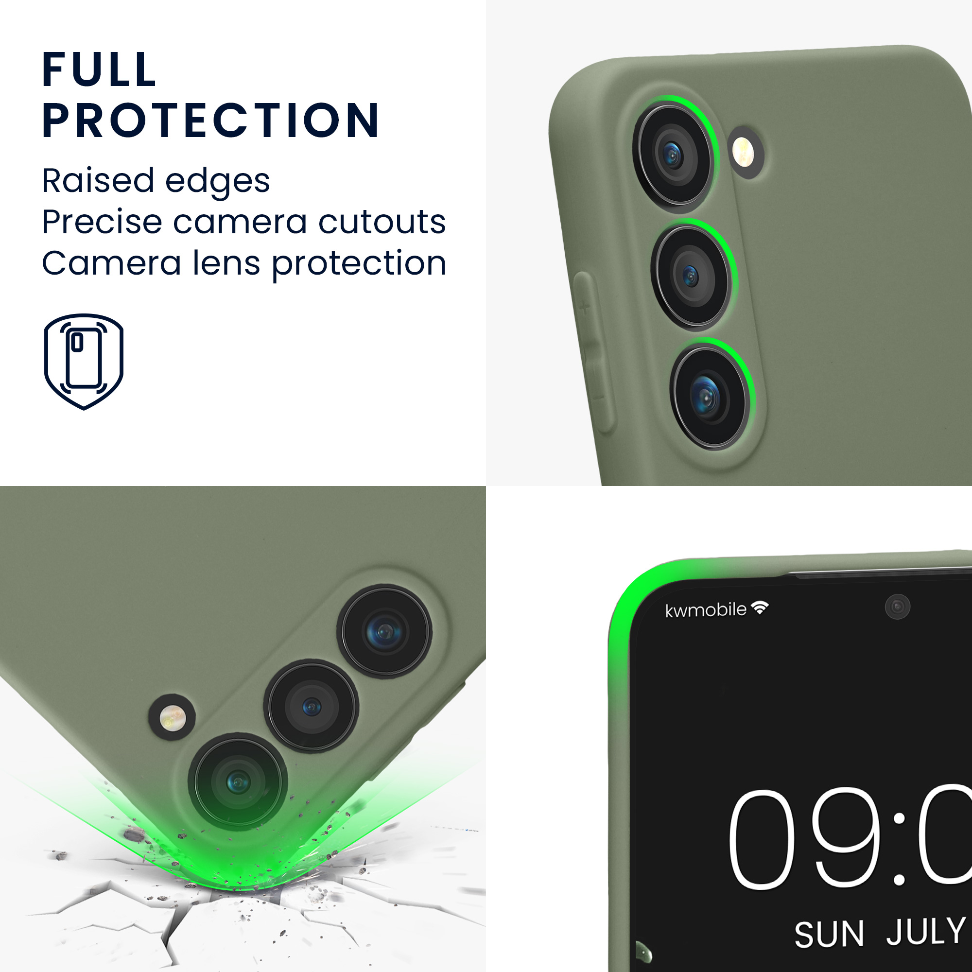 Pouzdro pro Samsung Galaxy S23 kwmobile tenké TPU - šedozelená