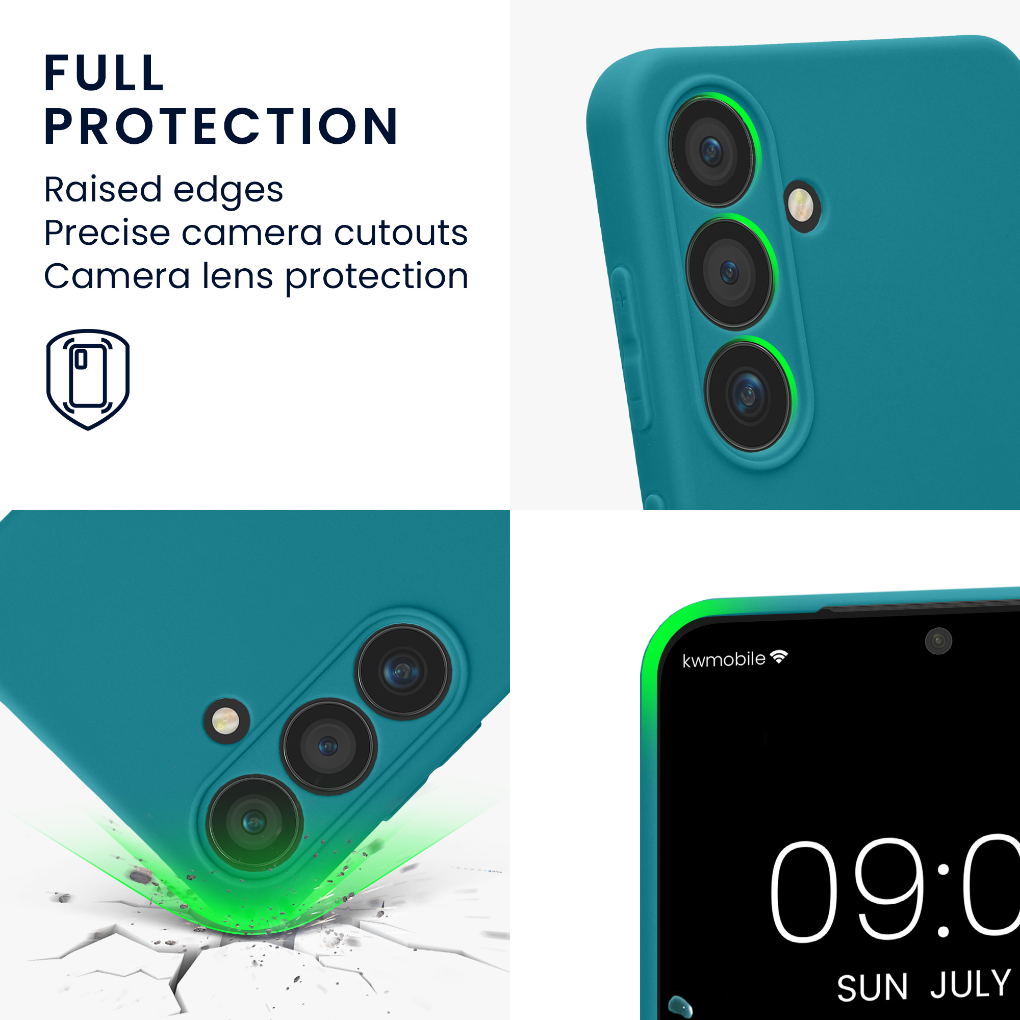 Pouzdro pro Samsung Galaxy S24 kwmobile tenké TPU - matná petrolejová