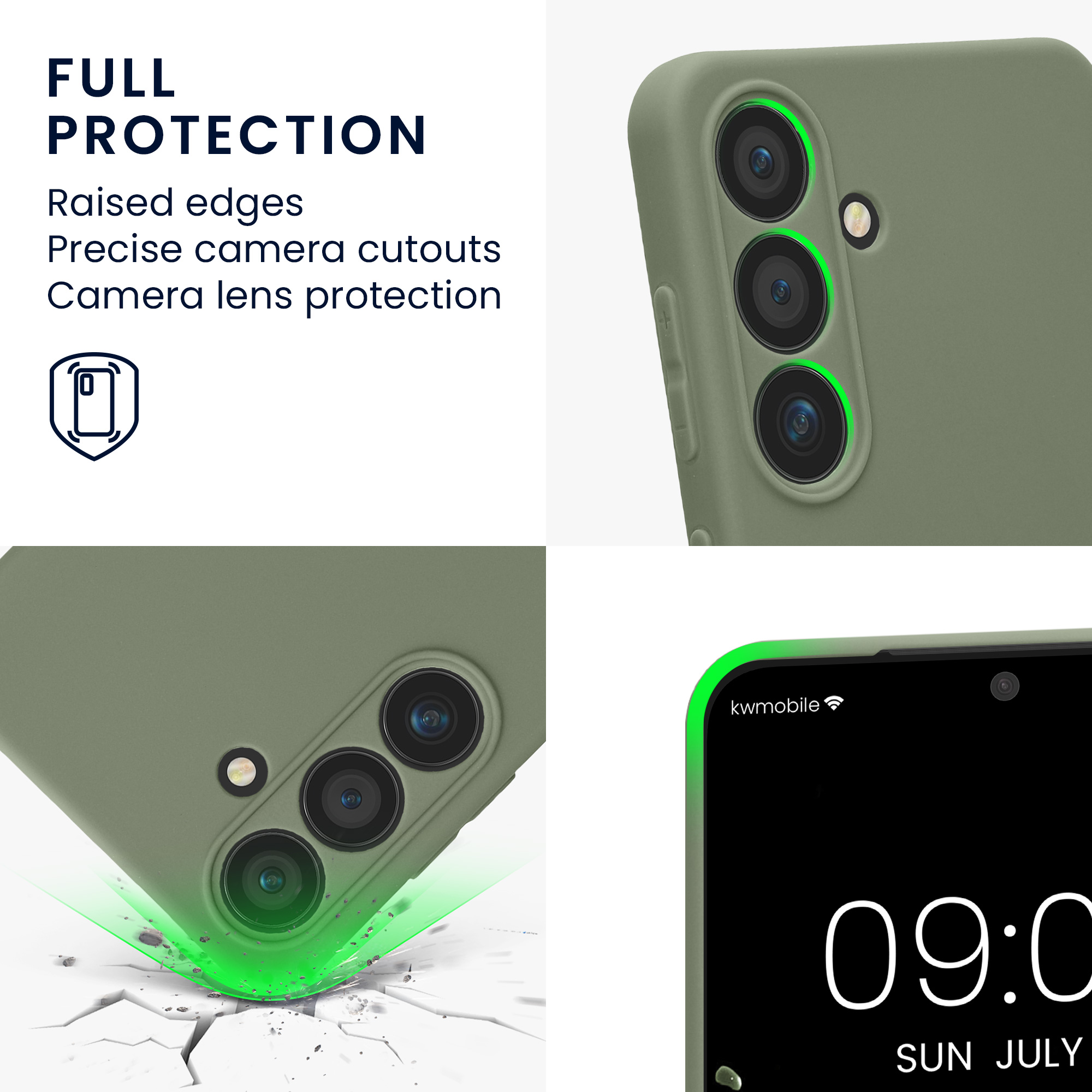 Pouzdro pro Samsung Galaxy S24 kwmobile tenké TPU - šedozelená