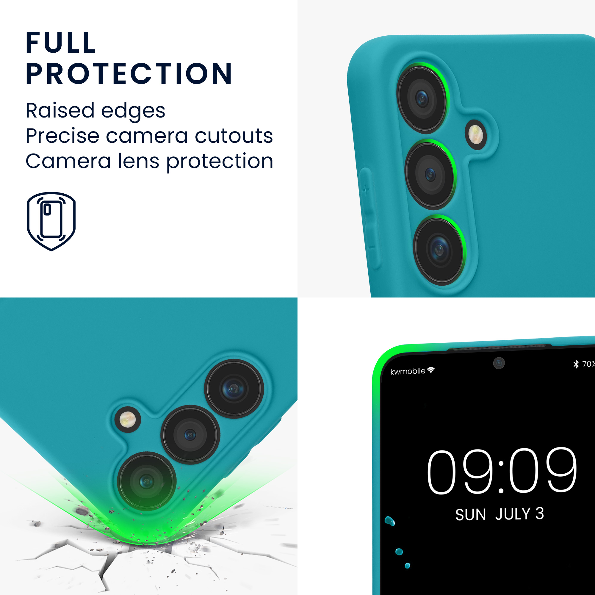 Pouzdro pro Samsung Galaxy S25 kwmobile tenké TPU - matná petrolejová