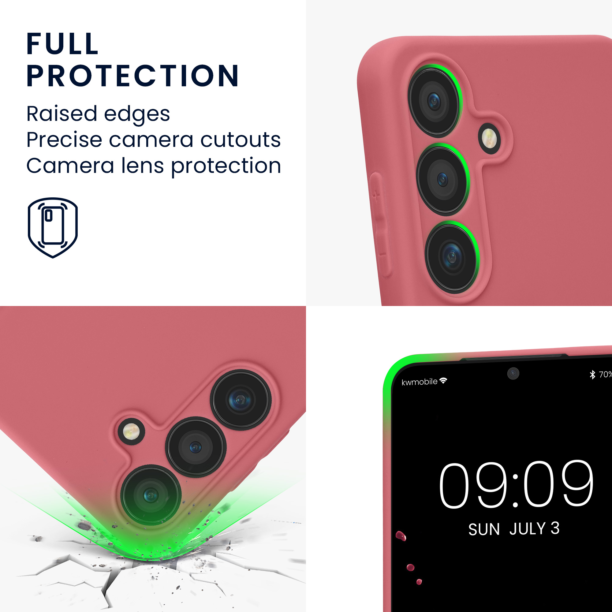 Pouzdro pro Samsung Galaxy S25 kwmobile tenké TPU - tmavě starorůžová