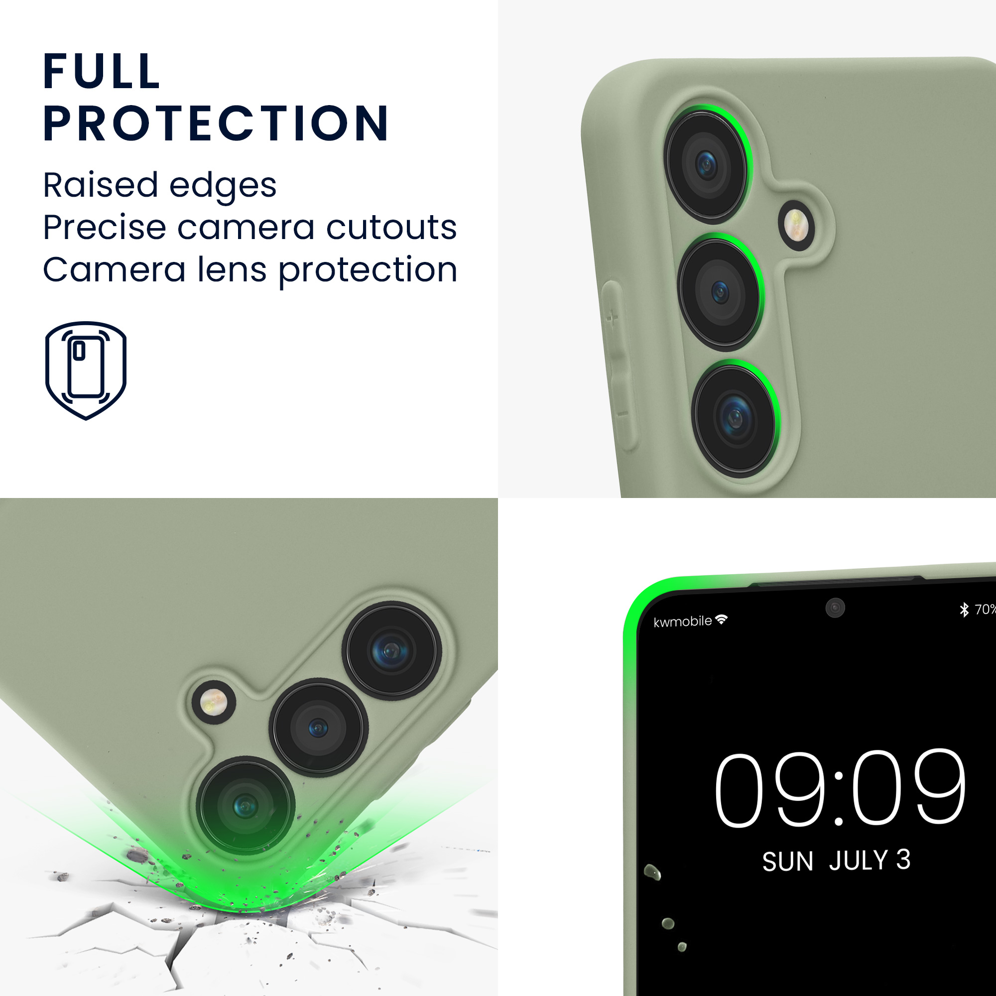 Pouzdro pro Samsung Galaxy S25 kwmobile tenké TPU - šedozelená