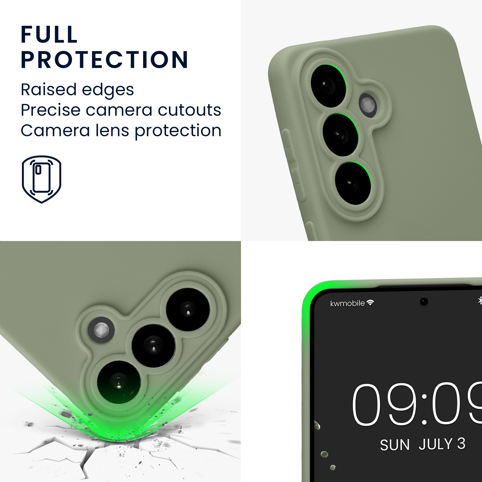 Pouzdro pro Samsung Galaxy S26 kwmobile tenké TPU - šedozelená