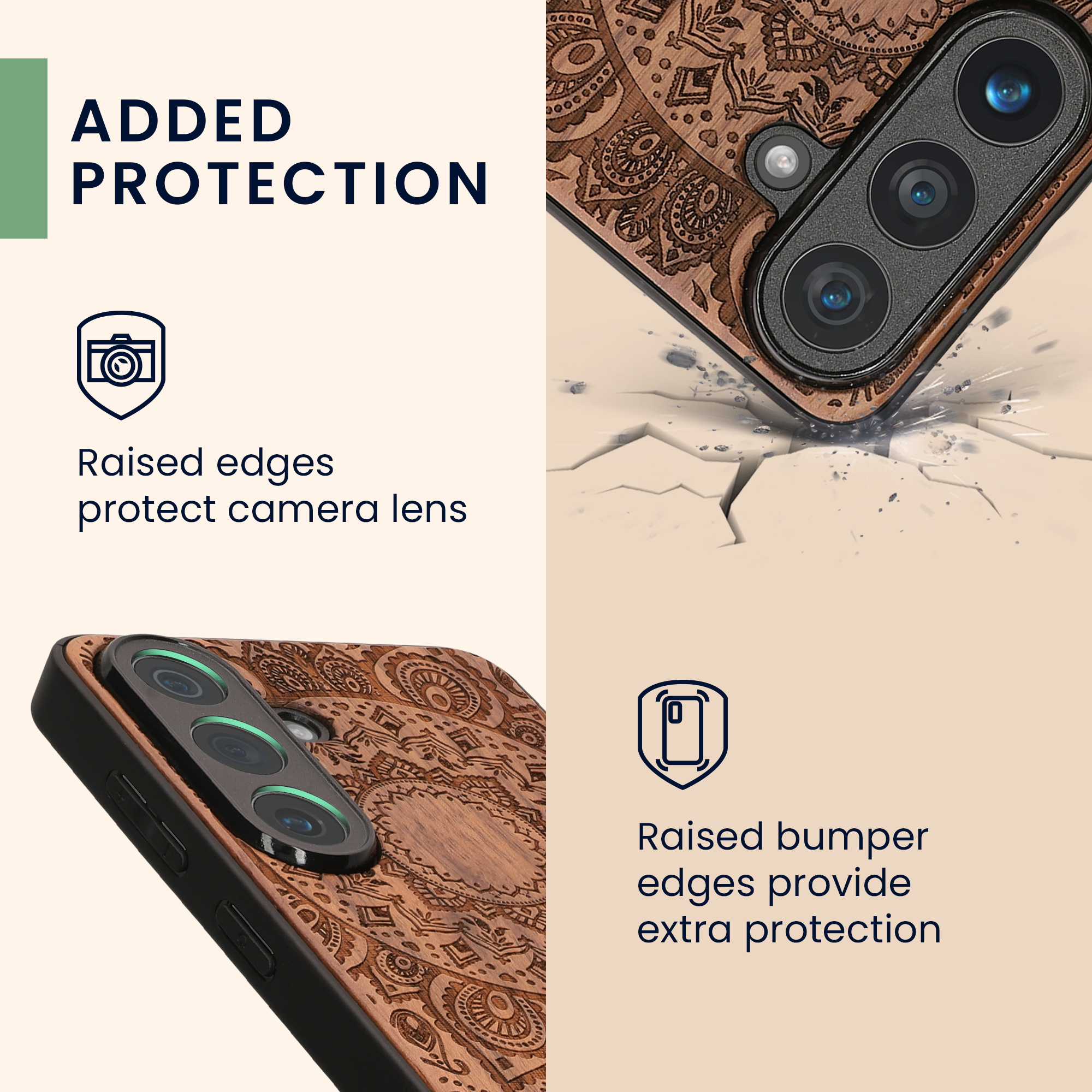 Dřevěné pouzdro pro Samsung Galaxy S26 Plus kwmobile - tvrdý obal v tmavě hnědé barvě