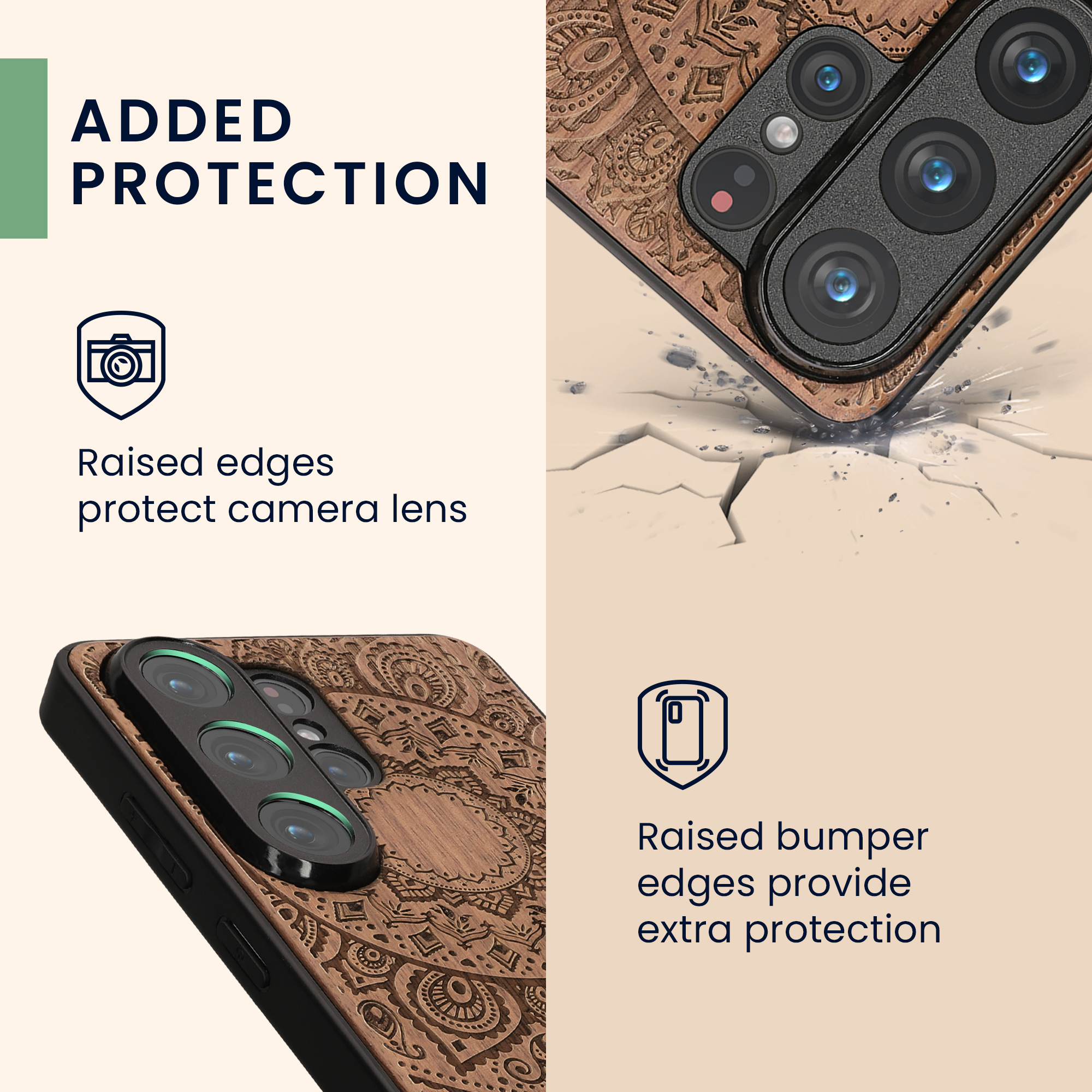 Dřevěné pouzdro pro Samsung Galaxy S26 Ultra kwmobile - tvrdý obal v tmavě hnědé barvě