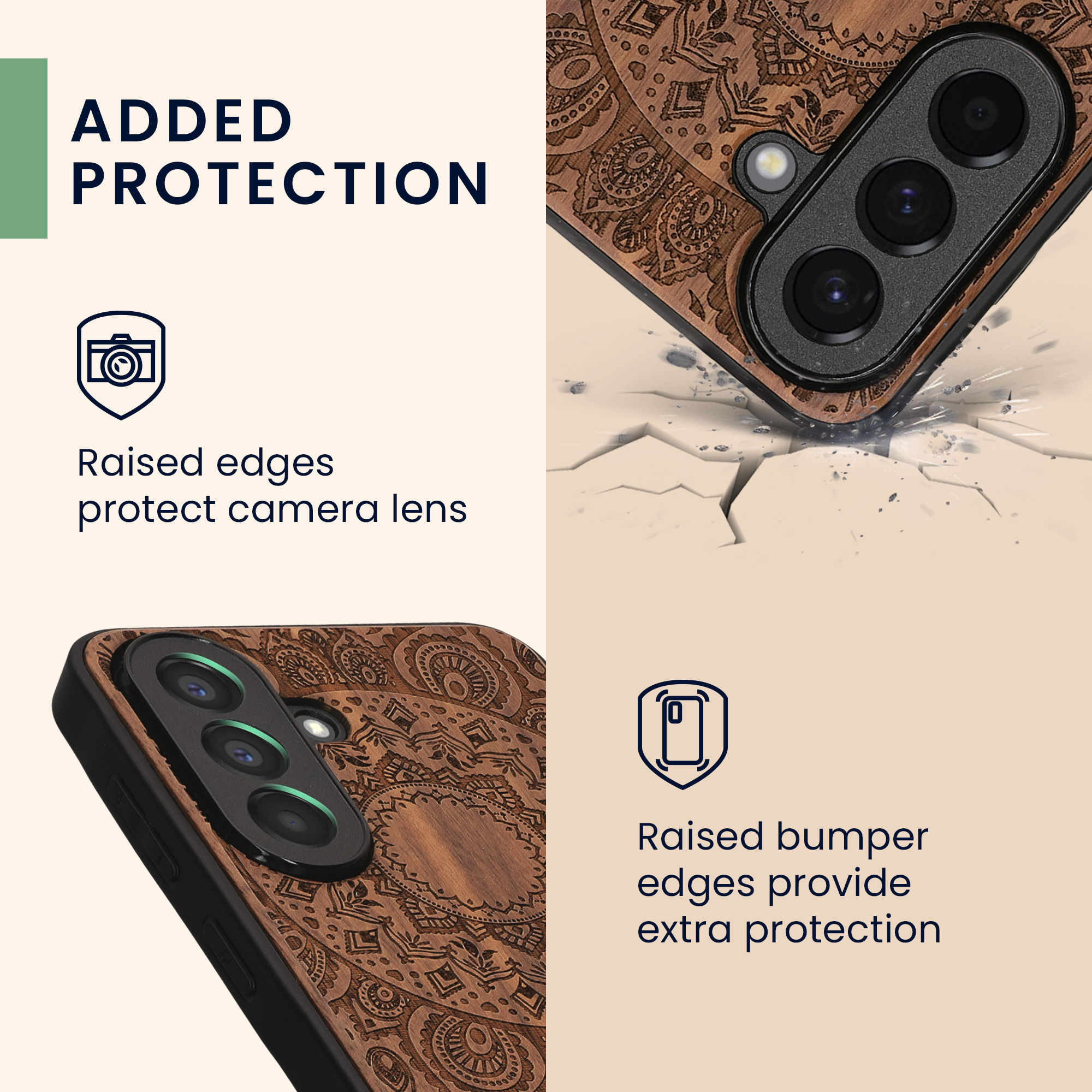 Dřevěný kryt na mobil Samsung Galaxy A57 5G kwmobile TPU rámeček Tmavě hnědá