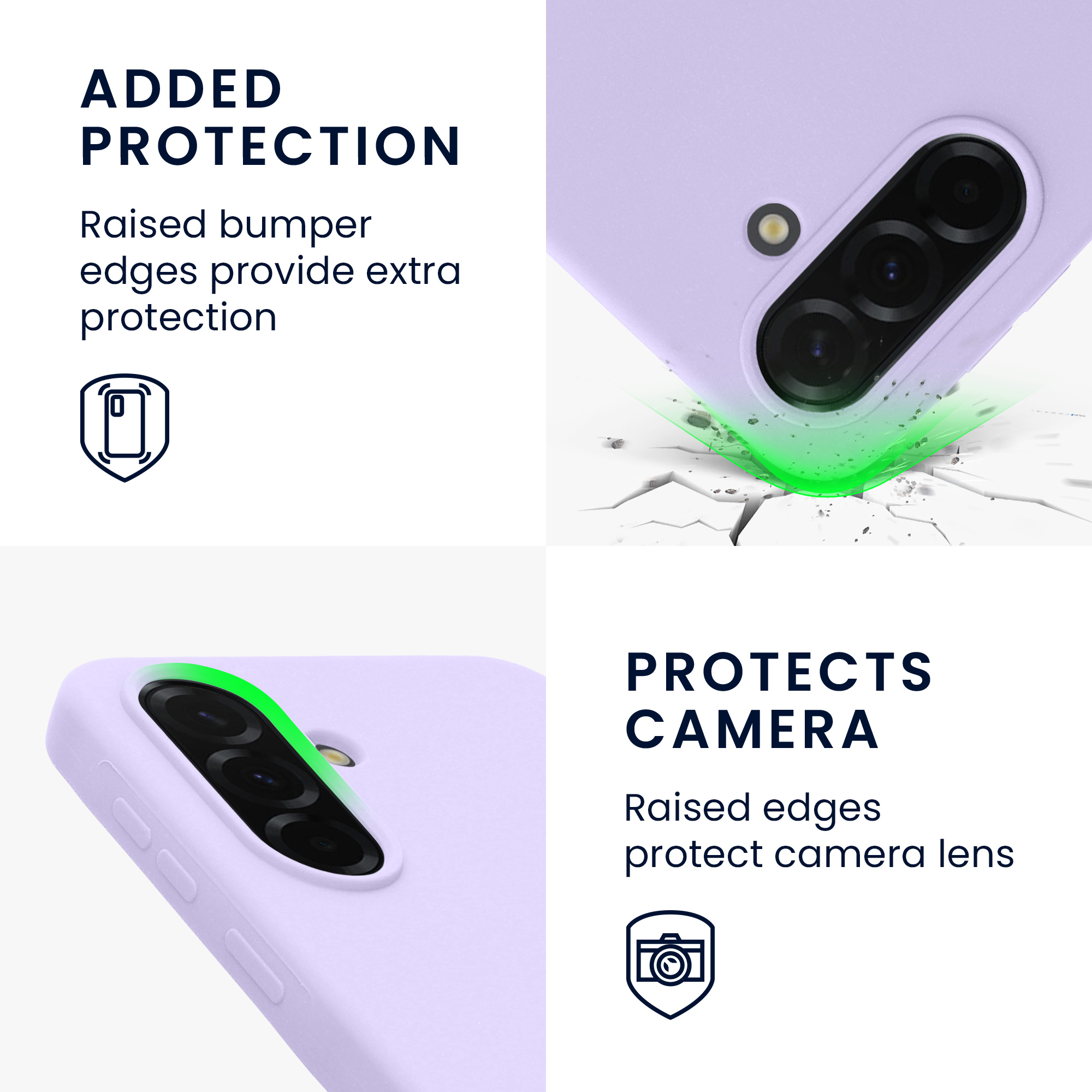 Silikonový kryt pro Samsung Galaxy A37 5G, nárazuvzdorný, pro bezdrátové nabíjení kwmobile ‑ levandulová