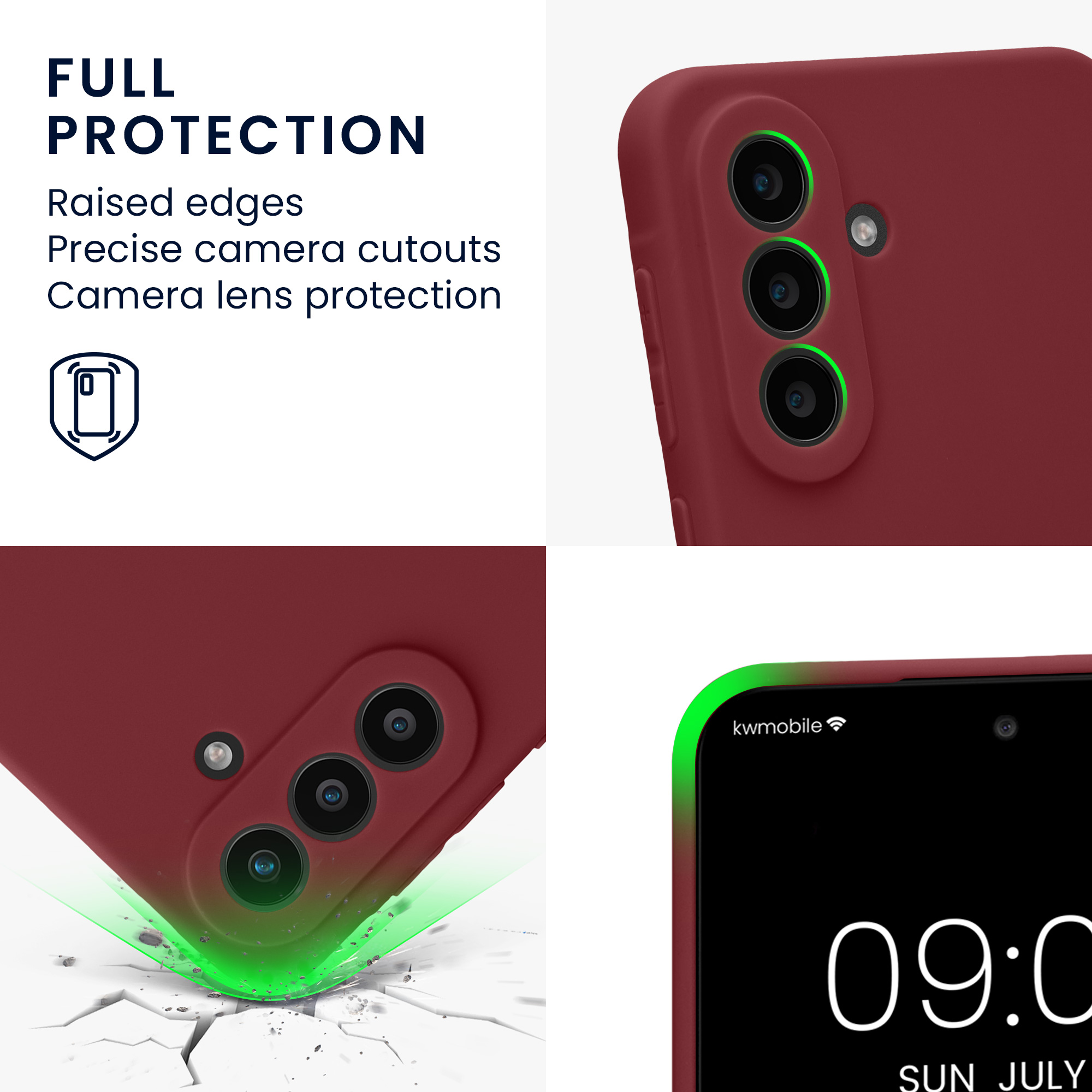 Kryt na mobil Samsung Galaxy A57 5G kwmobile slim matný TPU Bordeaux fialová