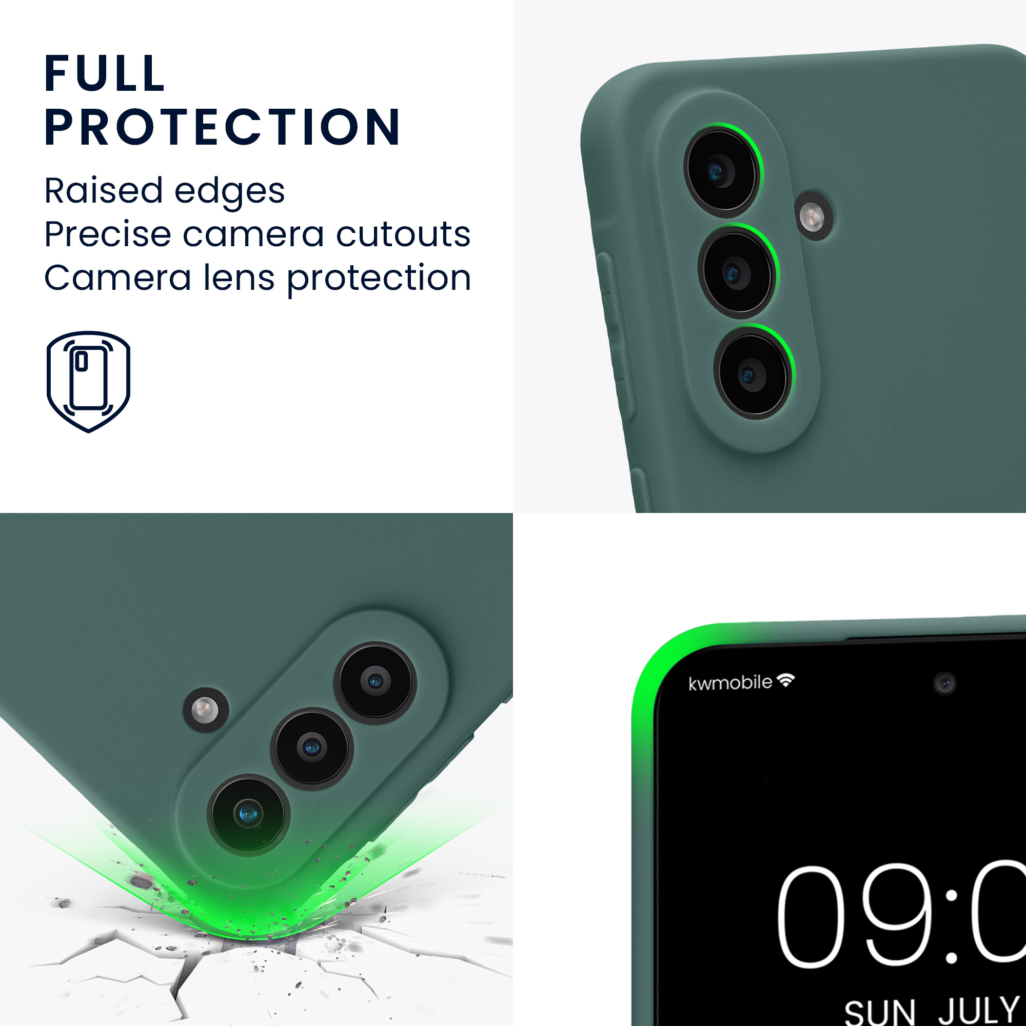 Pouzdro pro Samsung Galaxy A57 5G kwmobile tenké TPU - modrozelená