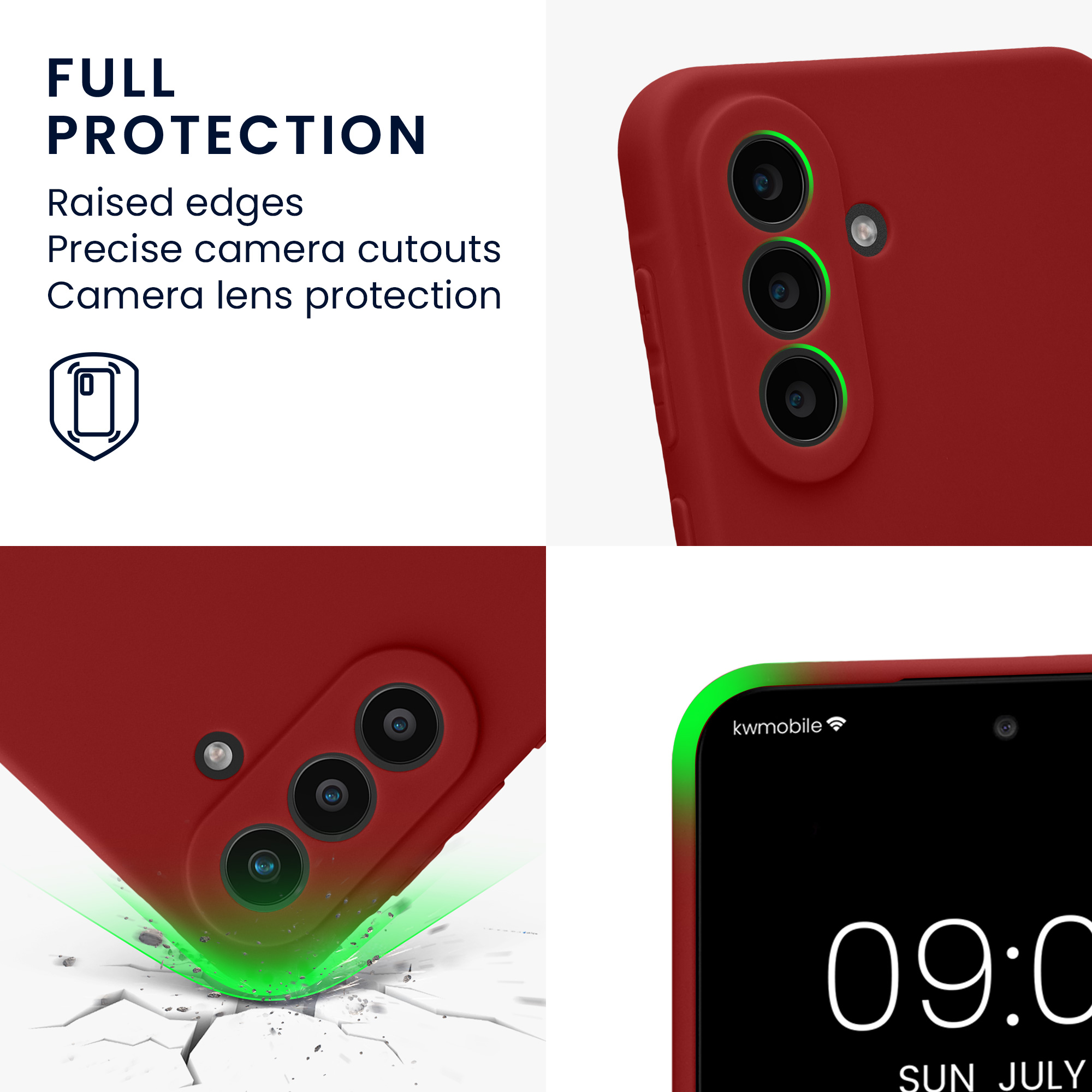 Pouzdro pro Samsung Galaxy A57 5G kwmobile tenké TPU - rebarborová červená