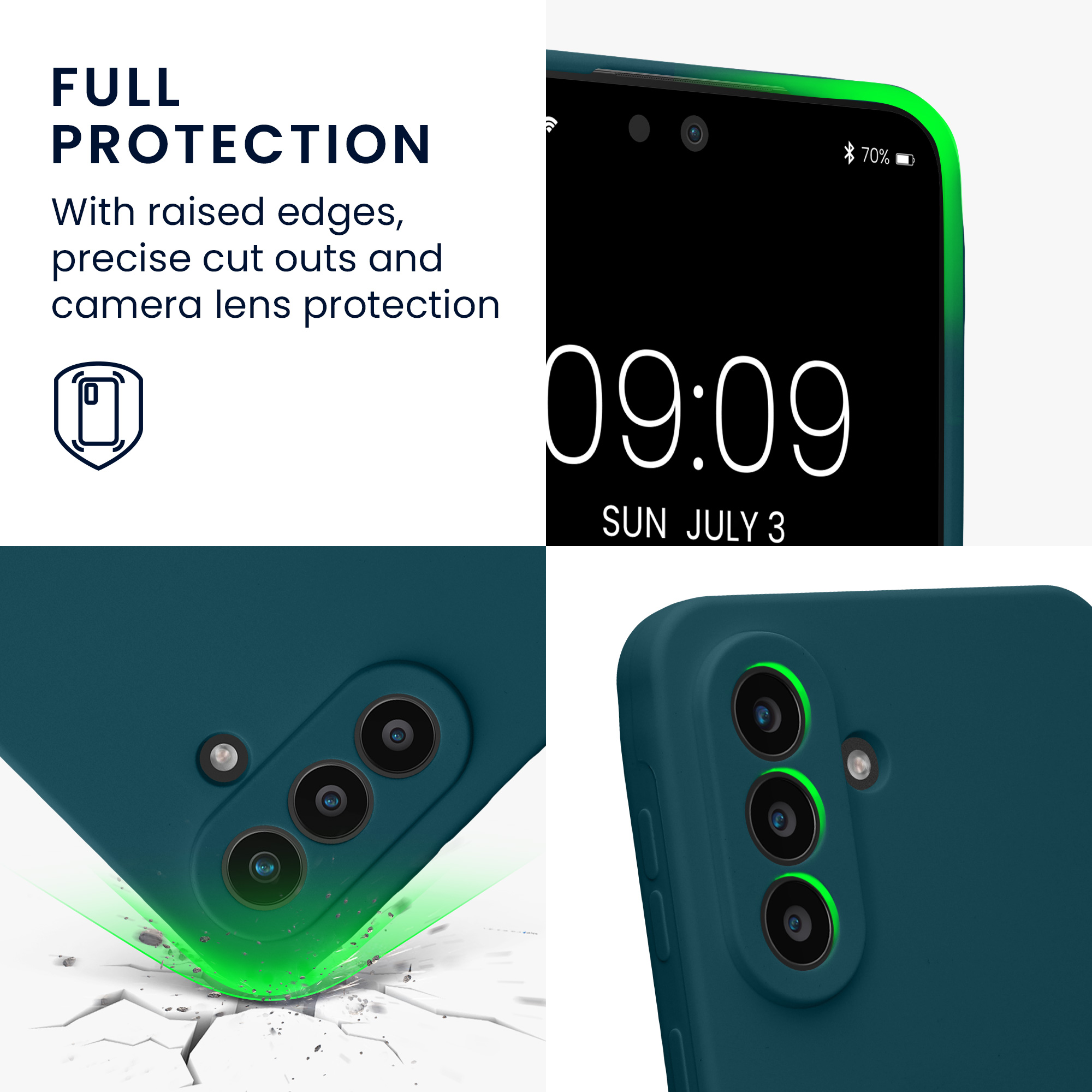 Pouzdro pro Samsung Galaxy A57 5G kwmobile tenké silikonové - matná petrolejová