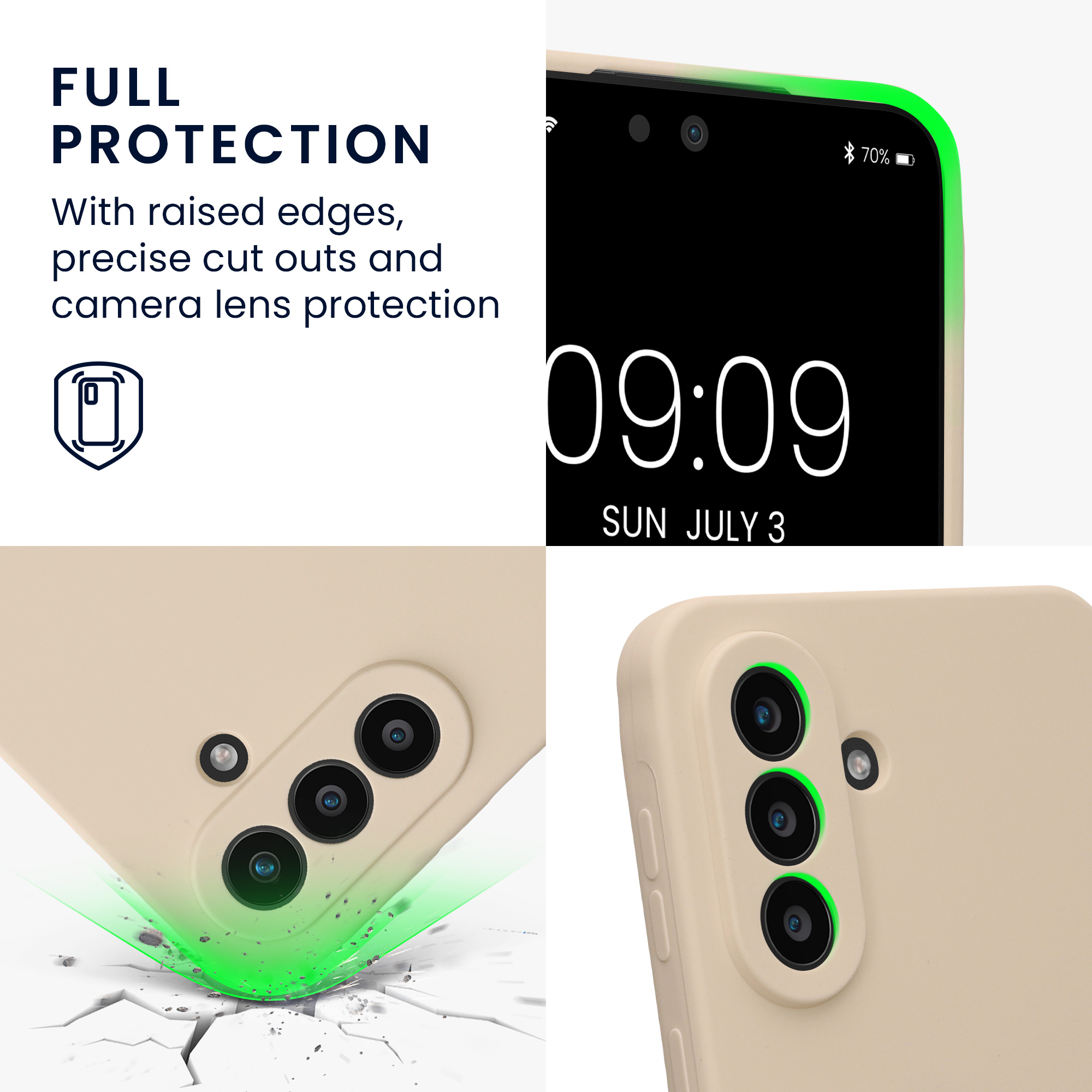 Pouzdro pro Samsung Galaxy A57 5G kwmobile tenké silikonové - matná krémová