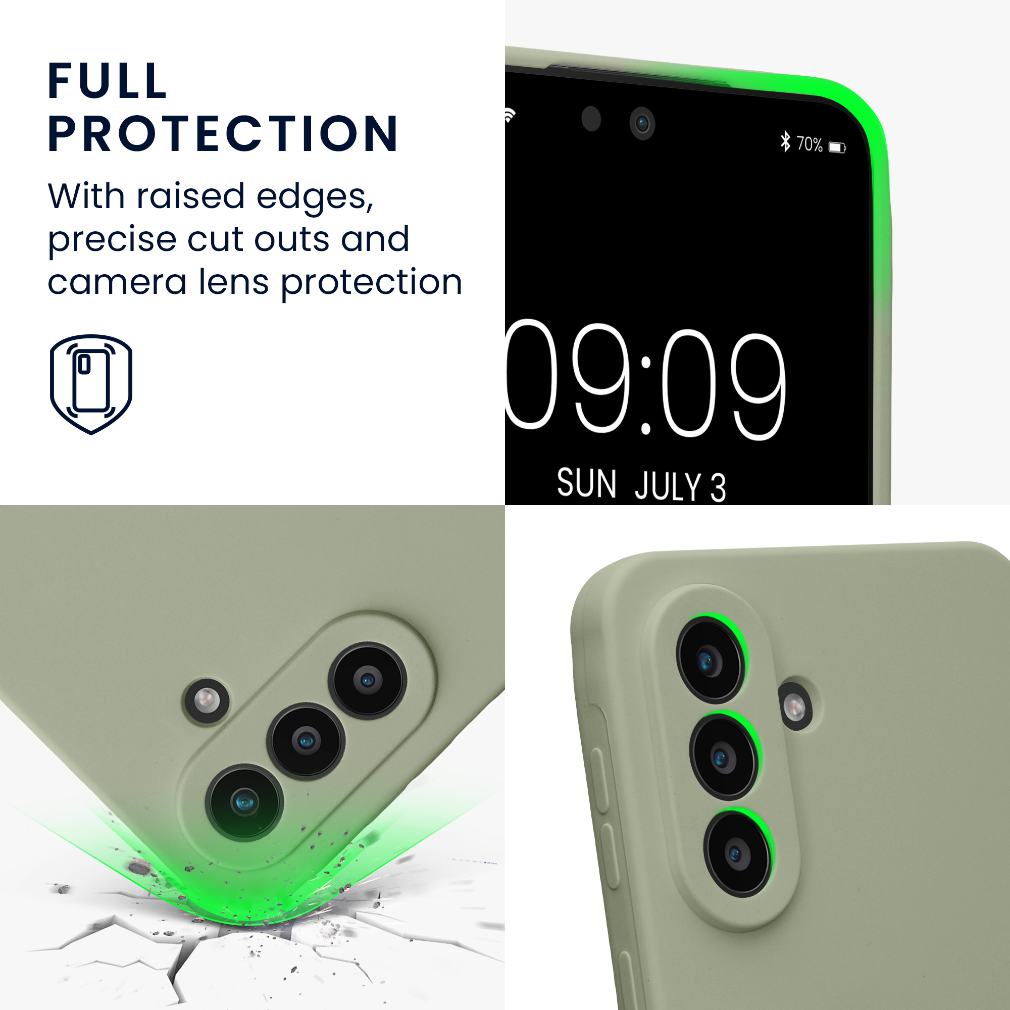 Pouzdro pro Samsung Galaxy A57 5G kwmobile tenké silikonové - šedozelená