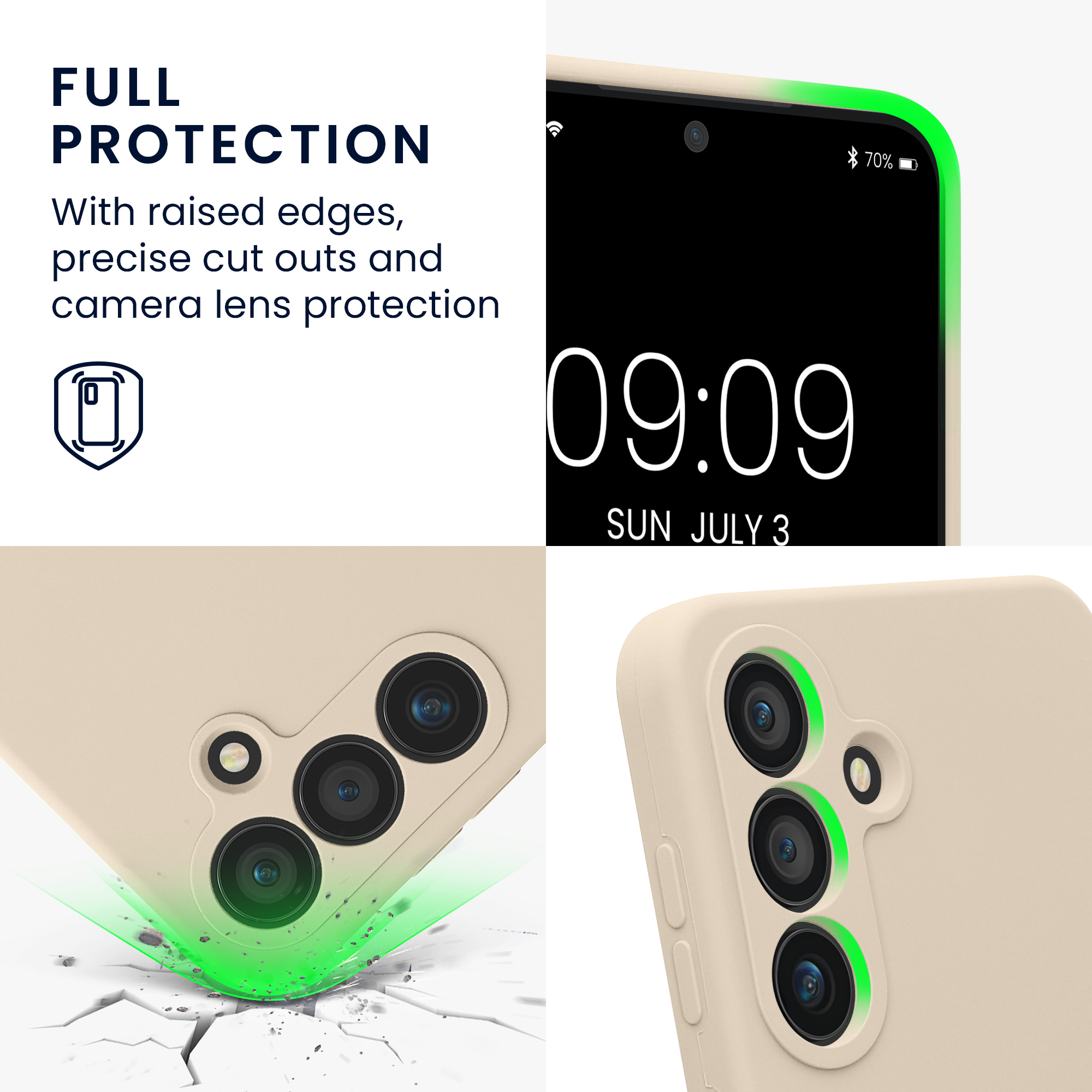 Pouzdro pro Samsung Galaxy S25 kwmobile tenké silikonové - matná krémová