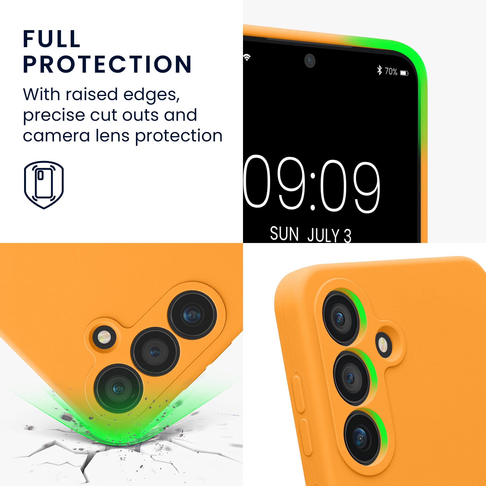 Pouzdro pro Samsung Galaxy S25 kwmobile tenké silikonové - ovocná oranžová