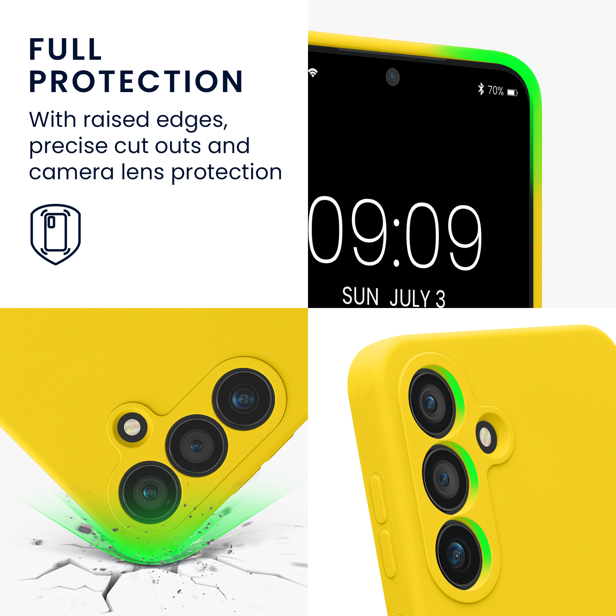 Pouzdro pro Samsung Galaxy S25 kwmobile tenké silikonové - zářivě žlutá
